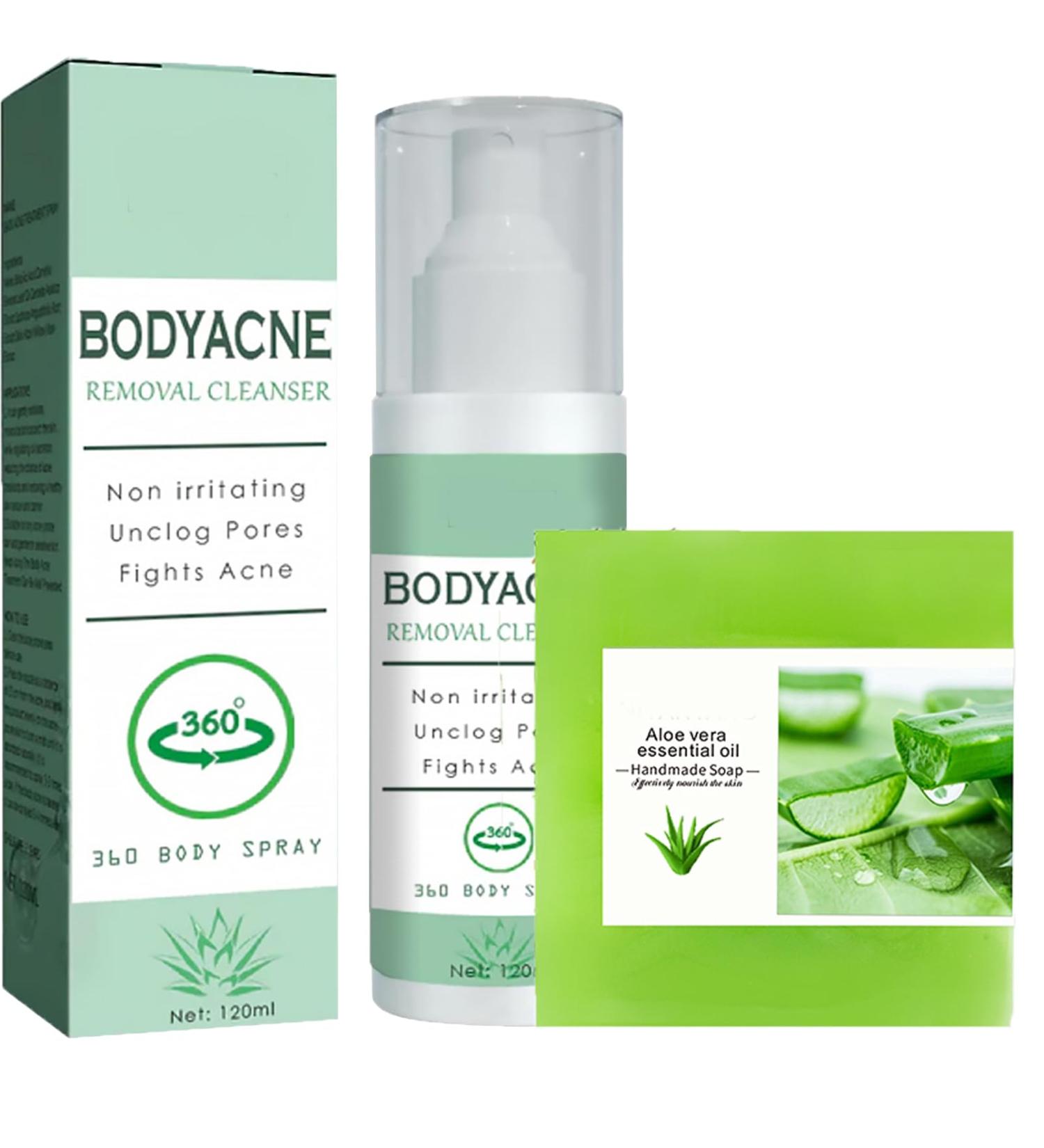 Acne Treatment Spary Back Acne Body Wash Aloe Soap for Face & Body Acne Marks Skin Care Spray Body Moisturiser For Acne Shoulder &Back Acne Reduce Back Acne& Nourishing-(Anti Acne Spray+Aloe Soap) - Buy Online on GoSupps.com