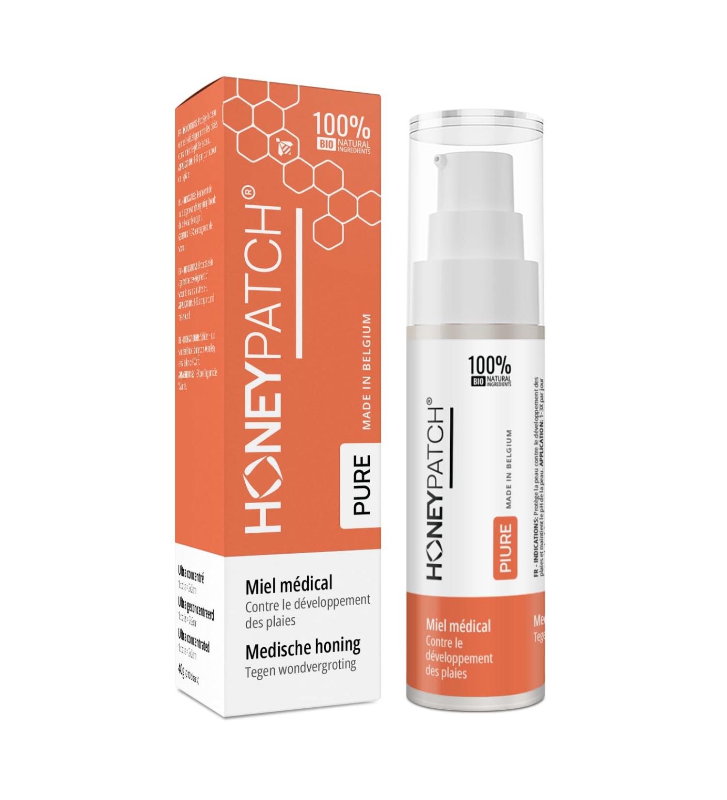 HONEY PATCH - Healing with Organic Chestnut Honey - 100% Natural Sterilized and Antibacterial - Care for open wounds burns and sensitive skin - Practical and ecological format - 20g - Buy Online on GoSupps.com