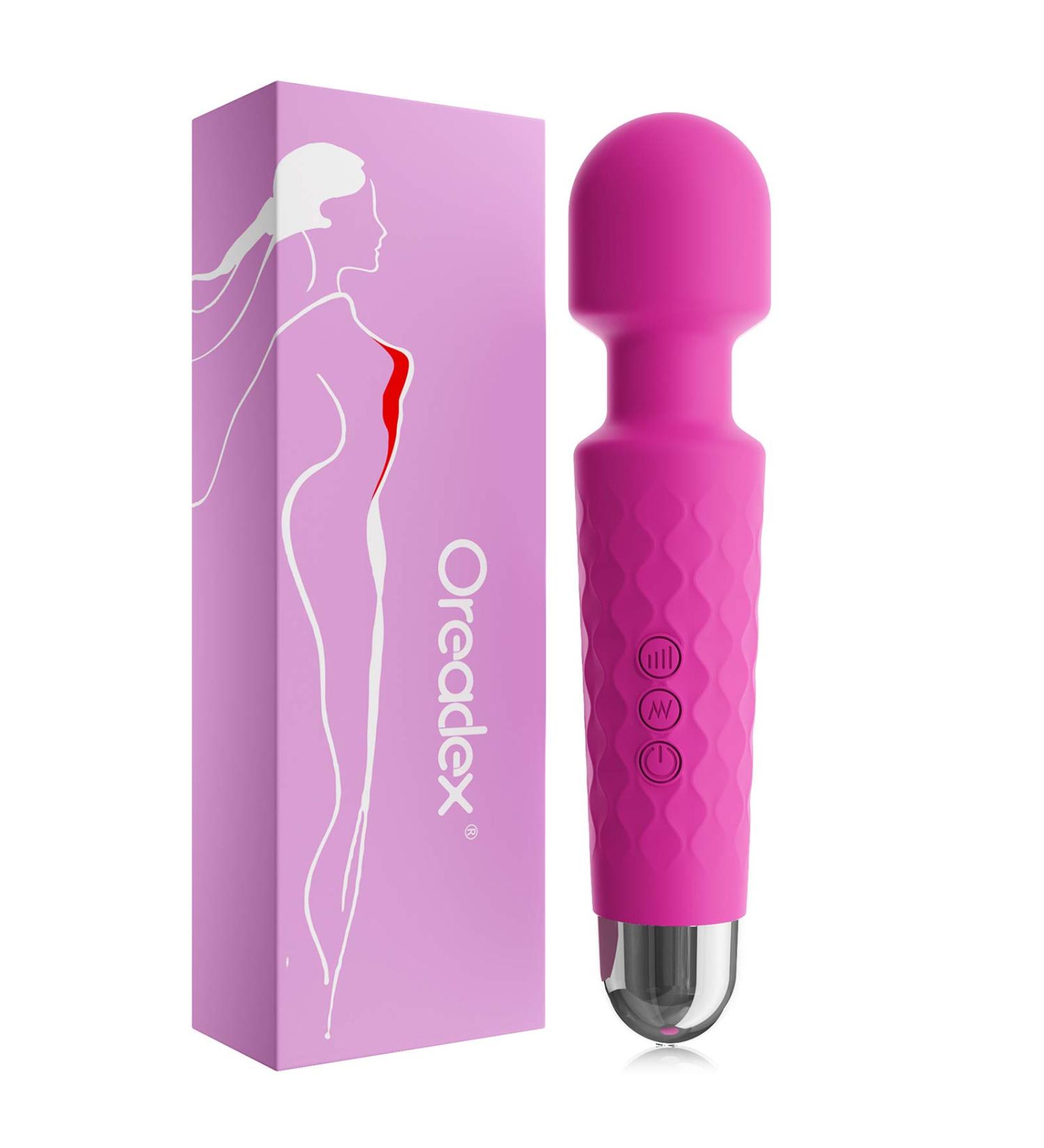 Rechargeable Personal Wand Massager - 20 Patterns, 5 Speeds - Quiet, Waterproof - Powerful & Cordless - for Back, Muscle, Neck Pain Relief - Rose Red - Buy Online on GoSupps.com