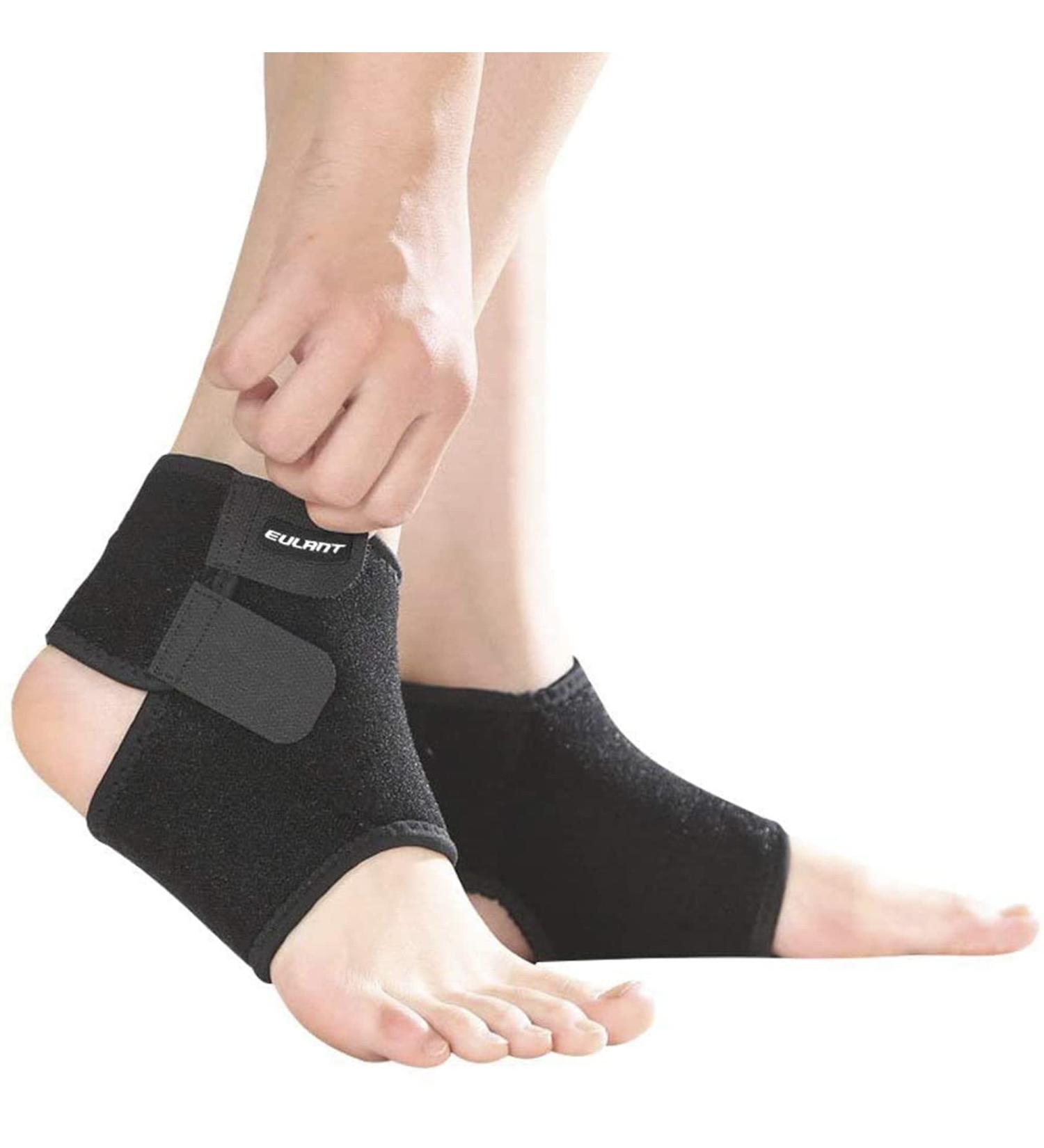 Breathable Eulant Ankle Bandages for Kids | Supportive Foot Bandage for Sports & Activities | Unisex Black - 1 Pair - Buy Online on GoSupps.com