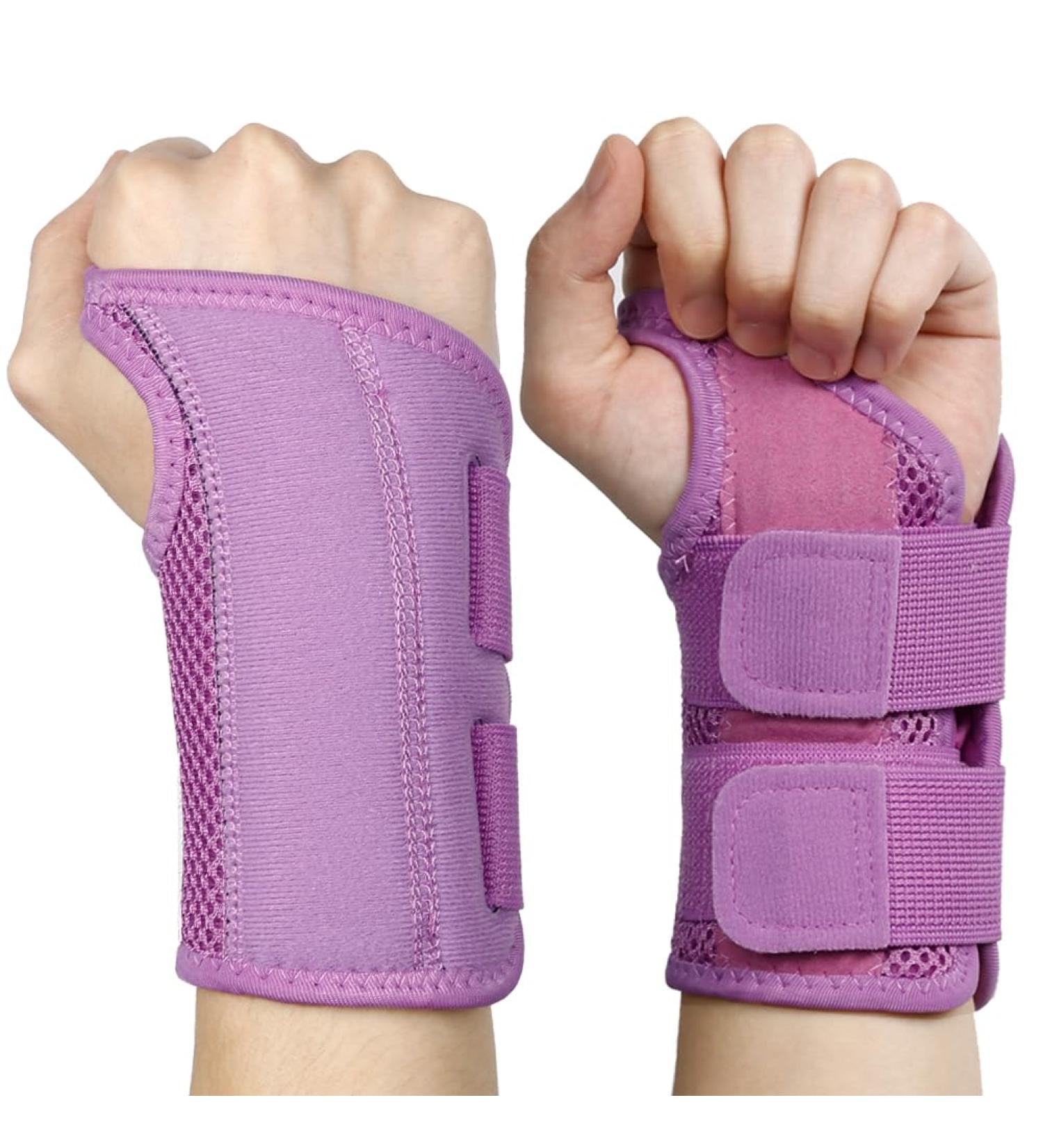 Nucamper Wrist Brace Carpal Tunnel Support for Men Women - Purple Large/X-Large - Pain Relief for Tendonitis & Arthritis - Adjustable Straps - Compression Sleeve Included - Buy Online on GoSupps.com
