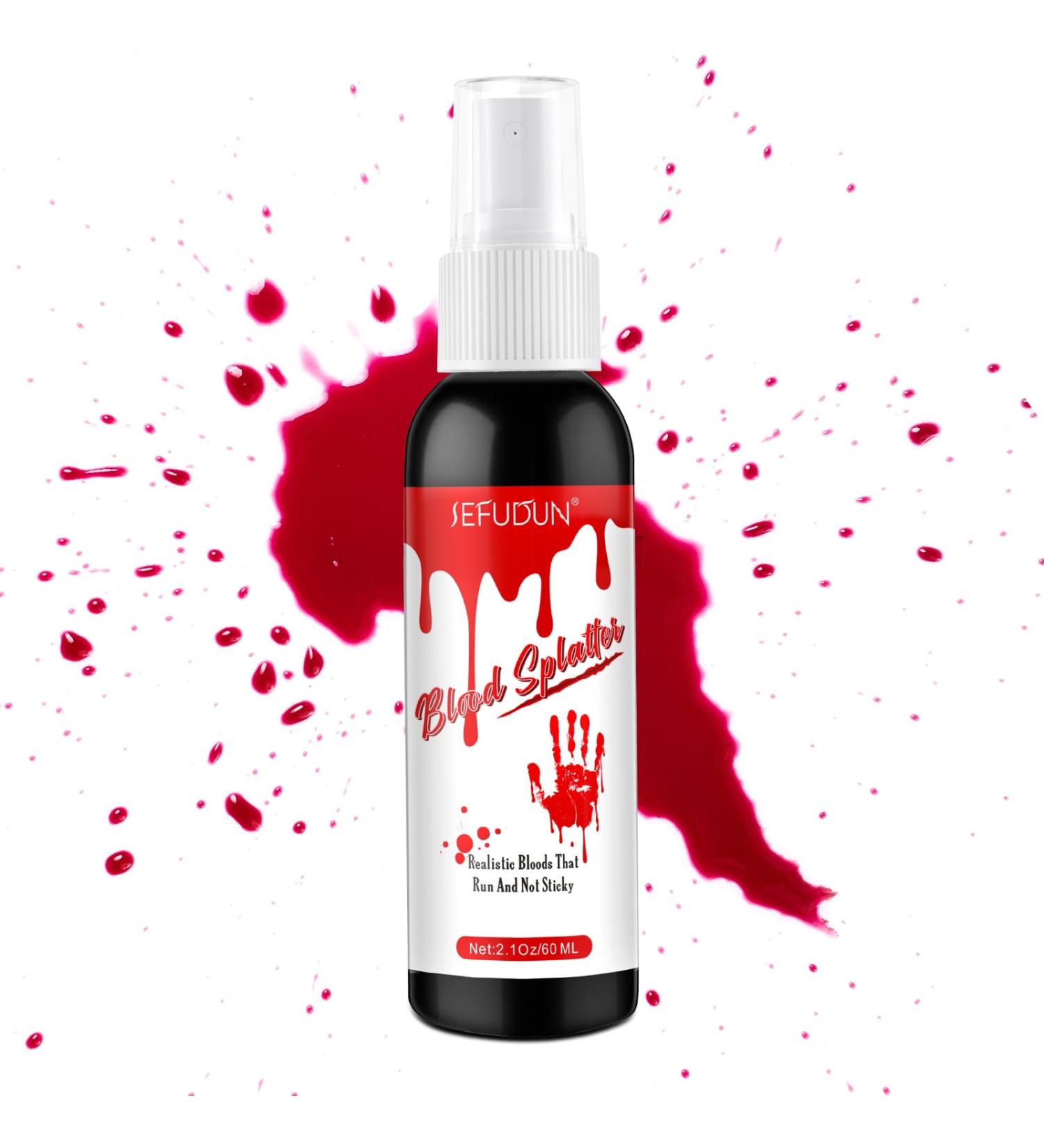 Buy Washable Halloween Blood Splatter Spray - Perfect for Zombie Vampire & Monster Costumes | 60ml Fake Blood for Pranks & Cosplay - Buy Online on GoSupps.com