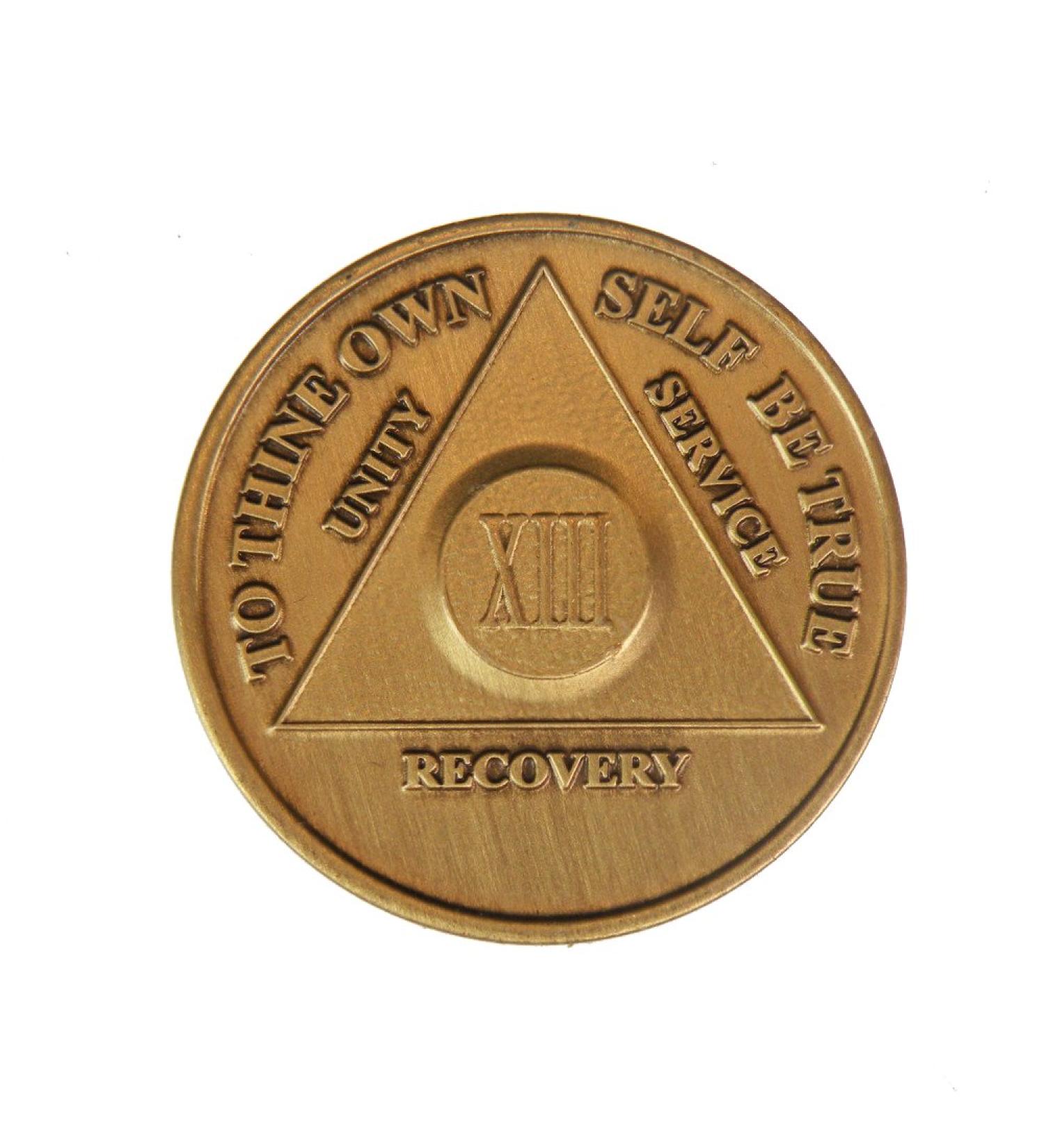 13 Year Bronze AA (Alcoholics Anonymous) - Sober / Sobriety / Birthday / Anniversary / Recovery / Medallion / Coin / Chip