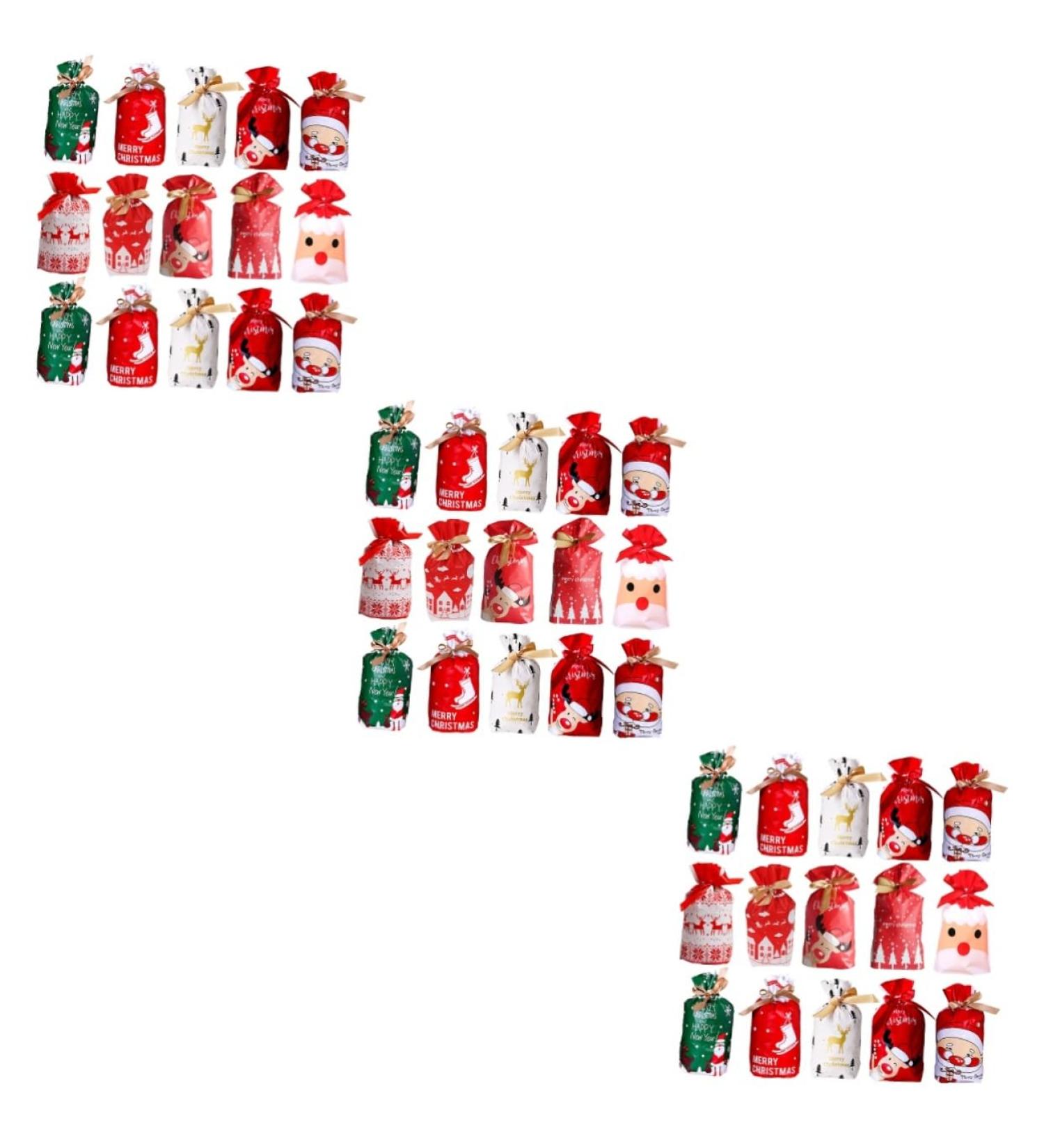 Zerodeko 150 Pcs Christmas Food Bag Santa Bag Christmas Candy Bag Christmas Bag Biscuit Plastic - Buy Online on GoSupps.com