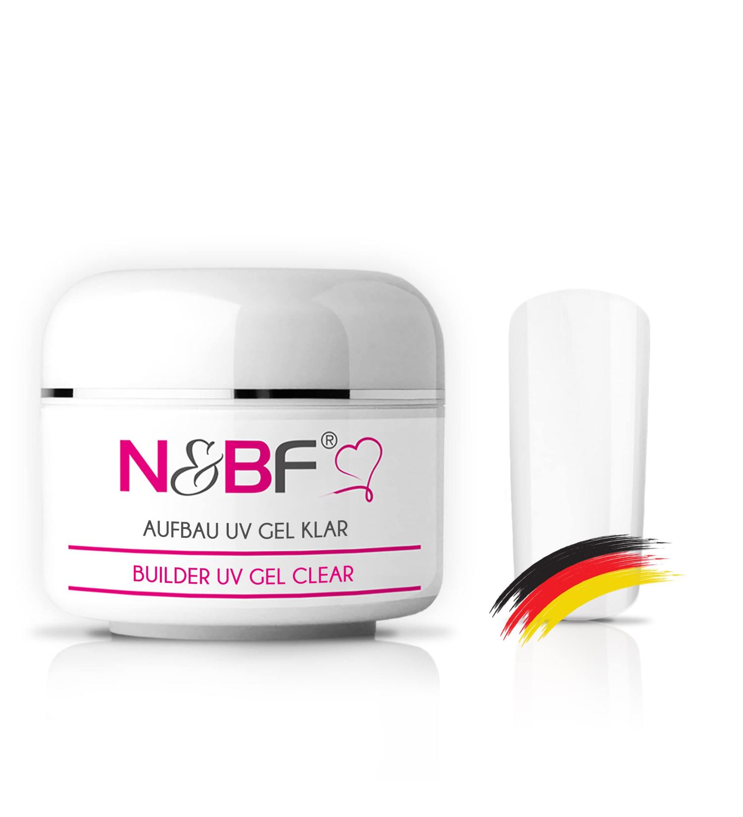 NAILSFACTORY N&BF UV building gel clear 30 ml highquality professional builder gel medium viscosity sculping gel for modeling gel nails professional nail gel acidfree and selfsmoothing - Buy Online on GoSupps.com