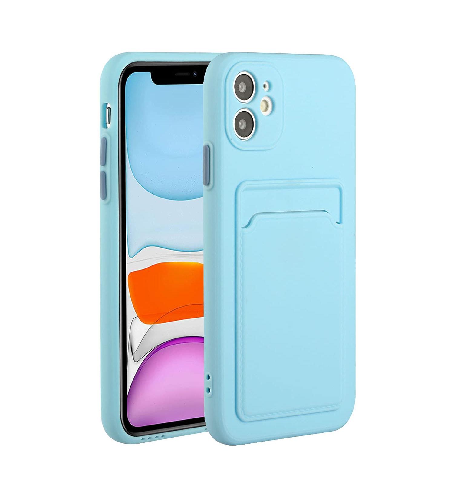 Buy Tivenfezk Nadoli Ultra Thin Silicone Case for iPhone 15 Plus - Shockproof Scratch-Resistant Wallet with Card Holder - Blue TPU Protective Cover - Buy Online on GoSupps.com