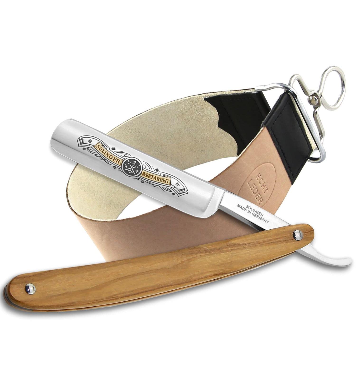 Solingen Premium Razor Set for Men - Made in Germany Traditional Leather Strop Ideal for Beginners & Professionals - International Shipping Available - Buy Online on GoSupps.com