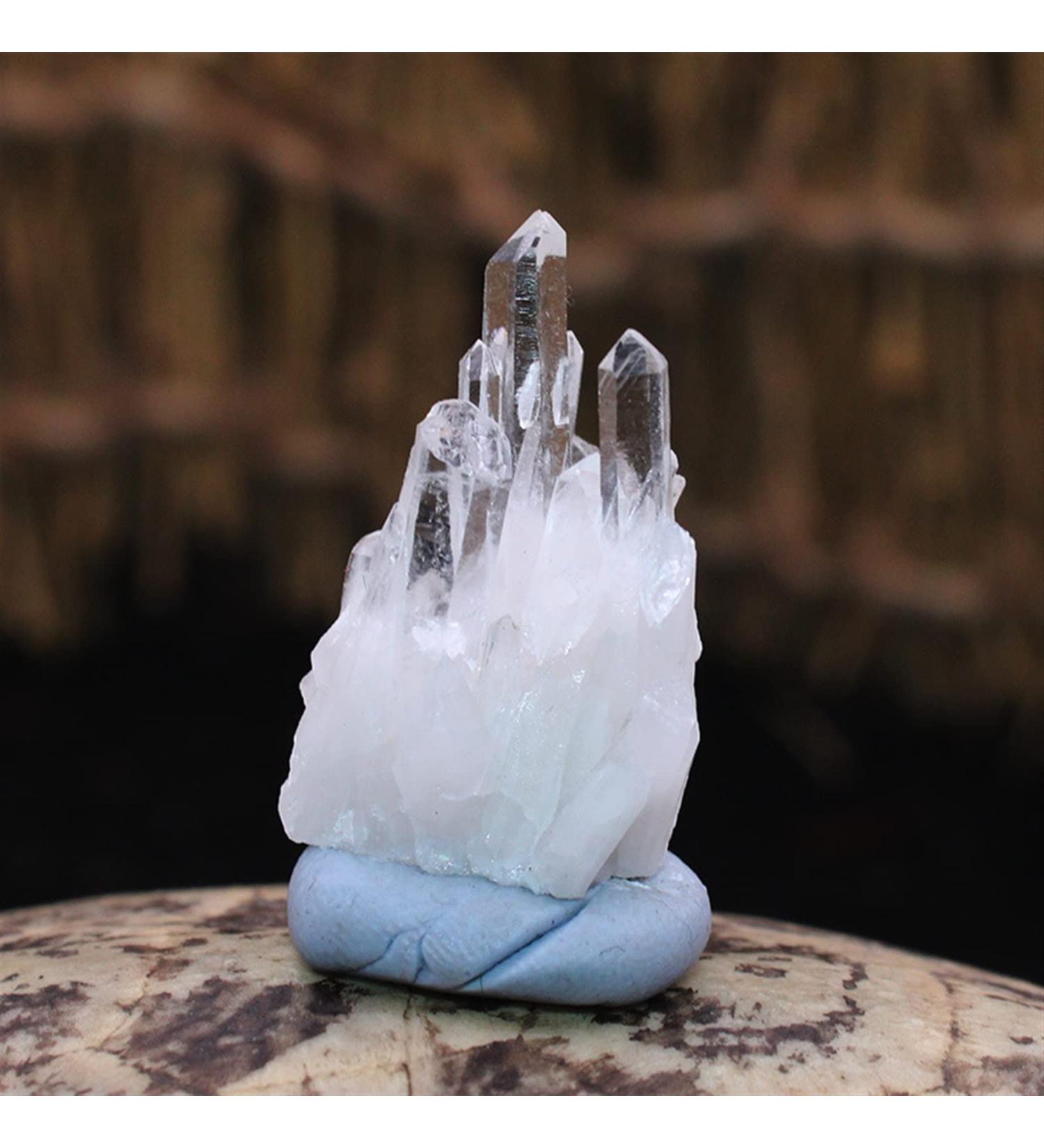 Natural Clear White Quartz Crystal Cluster Geode Gemstones Raw ES Specimen Home Decor Crystal Cluster 2-3cm - Buy Online on GoSupps.com