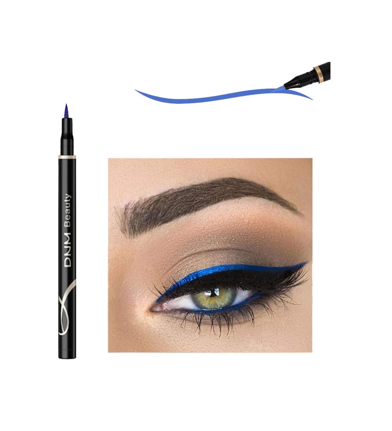 DNM Cat Eye Waterproof Neon Liquid Eyeliner in Blue - Long-lasting Makeup Tool - Buy Online on GoSupps.com