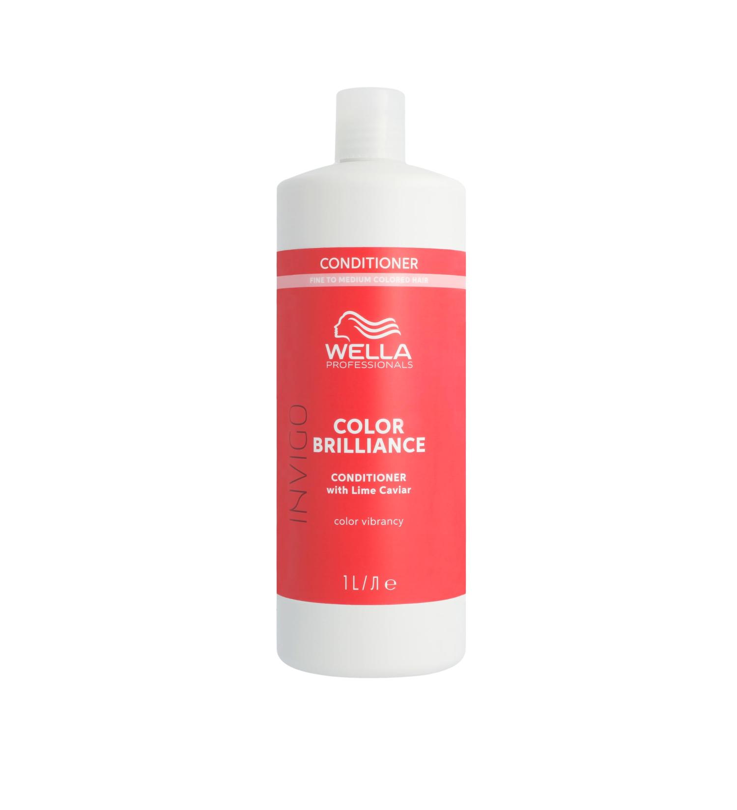 Wella Professionals Invigo Color Brilliance Conditioner - Improves hair shine and softness Protects color Care for fine to normal colored hair 1L - Buy Online on GoSupps.com