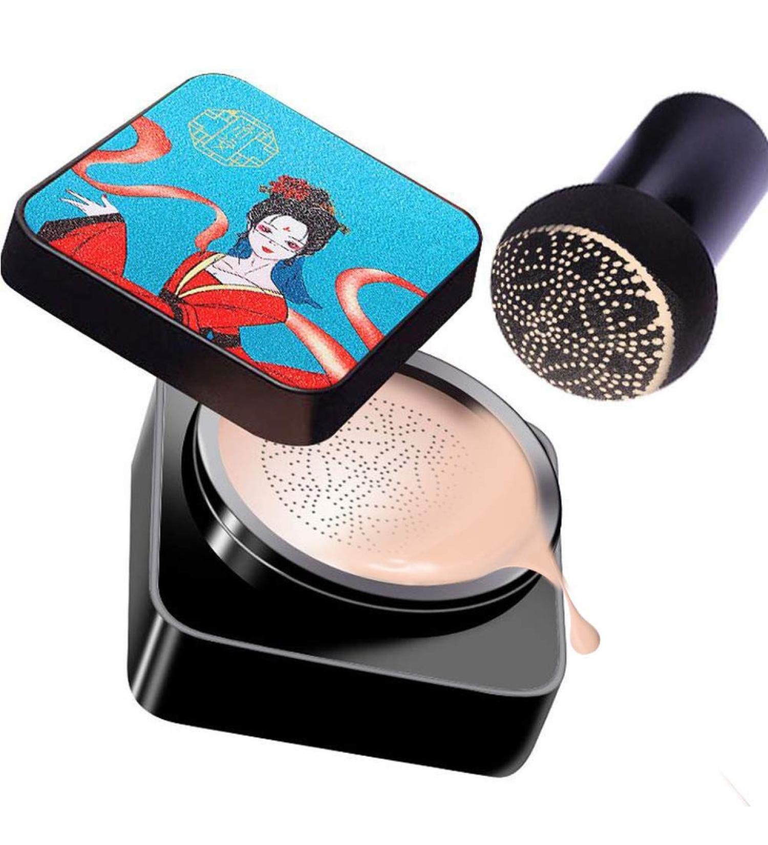 Mushroomhead Air Cushion CC Cream Brightening Skin Tone Moisturizing Dry Face Foundation Makeup Full Coverage Pores (03 WHEAT BEIGE) - Buy Online on GoSupps.com