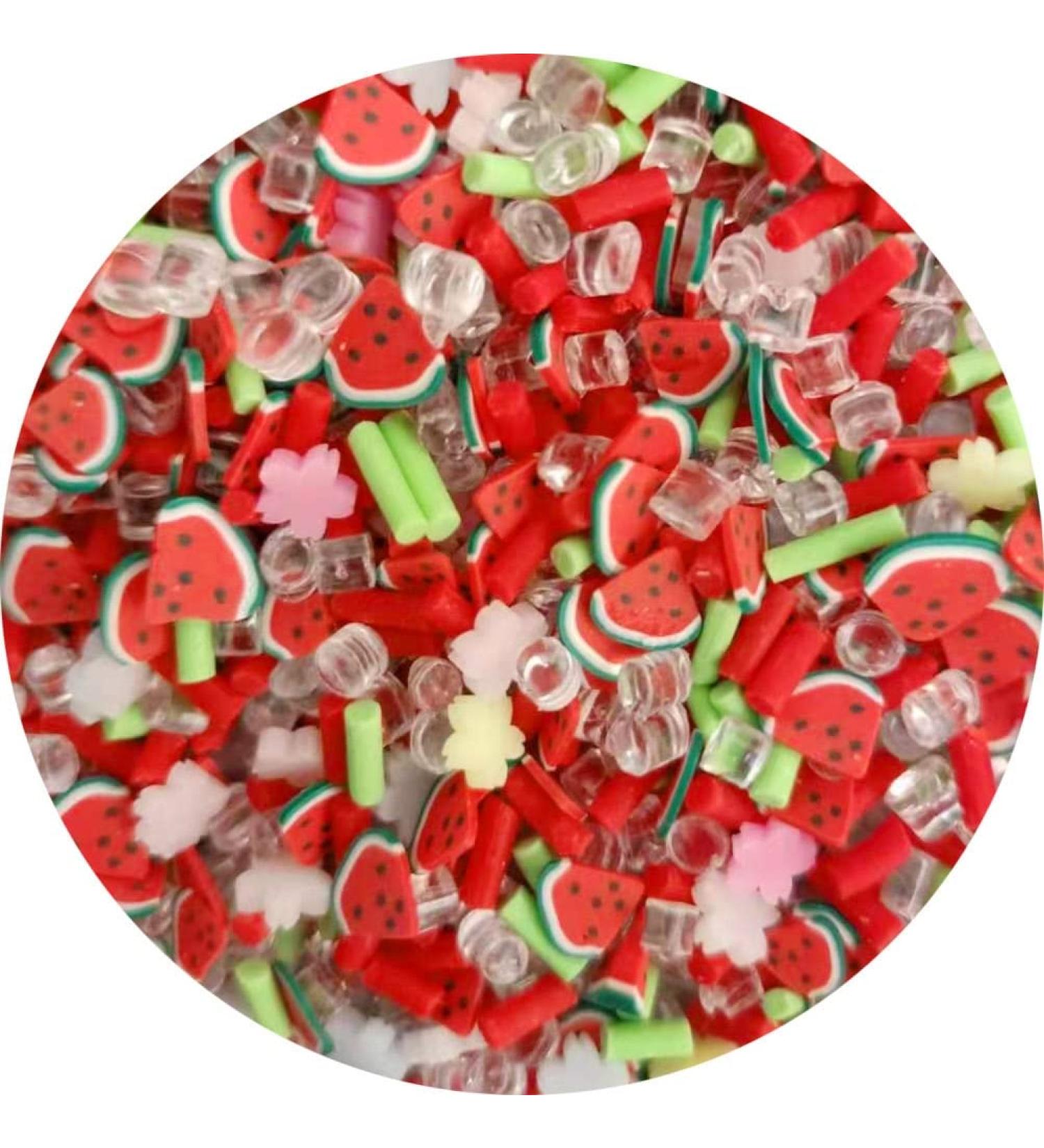 NIANTU11 100g Mixed Rhinestone Fruit Slices Polymer Hot Clay Sprinkles for Crafts DIY Tiny Cute Plastic klei Accessories Nail Arts Gift (Color : 4)