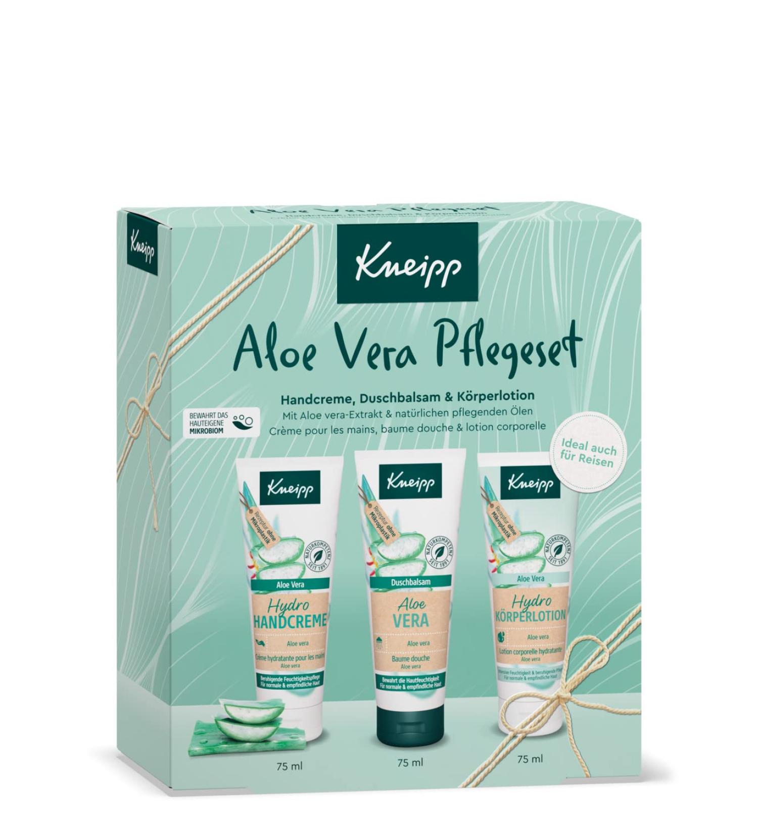 Kneipp Aloe Vera Care Set - Travel-Sized Gift Pack | Shower Balm Hydro Hand Cream & Body Lotion 3x75ml | International Shipping Available - Buy Online on GoSupps.com