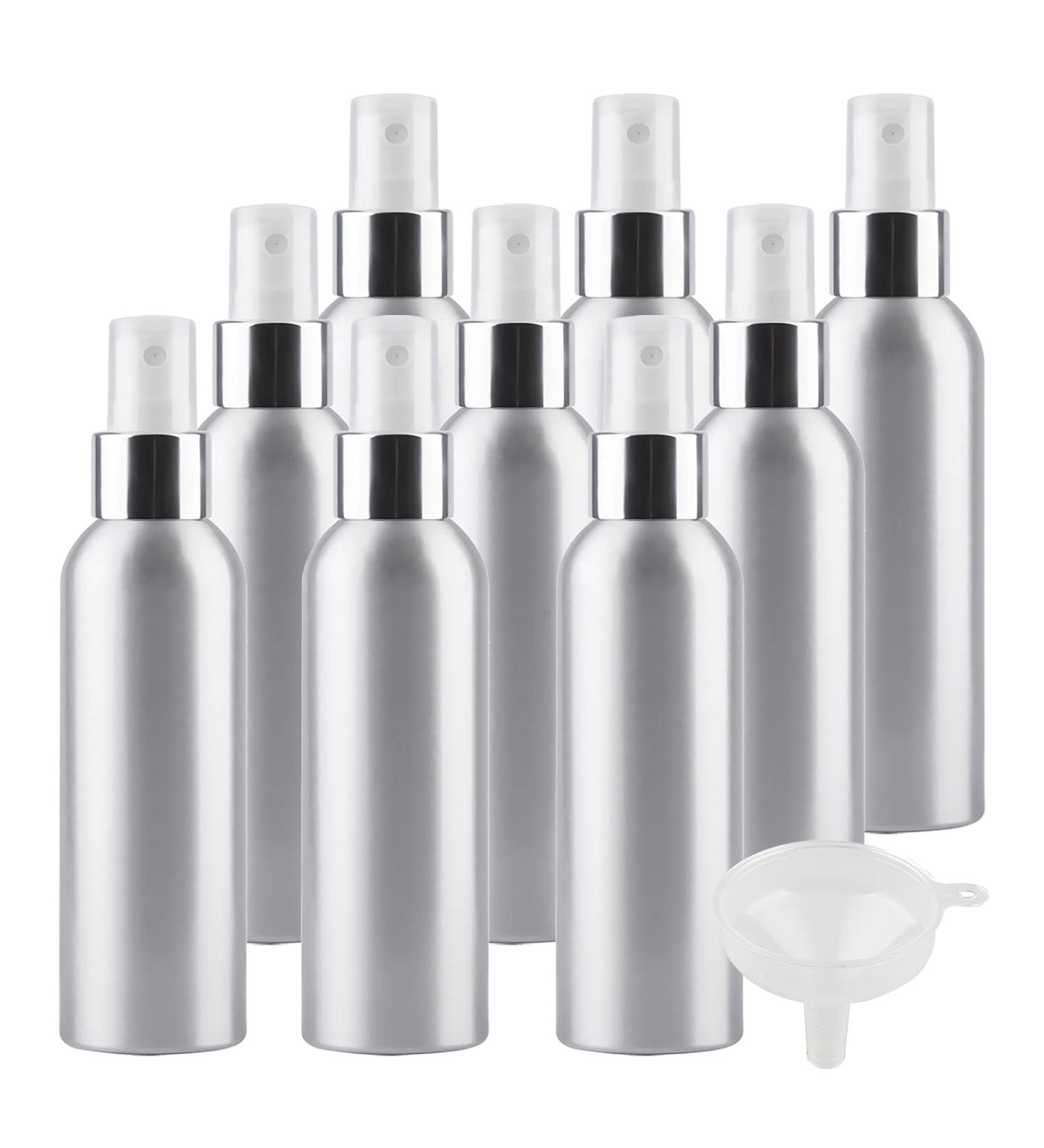 TIANZD 12 Pcs 150ml Empty Silver Aluminium Fine Mist Spray Bottle with White/Silver Metal Spray Head Refillable Travel Alu Bottles for Body Sprays Room Fragrances Perfumes Hair Garden Funnel Silver 150ml - Buy Online on GoSupps.com