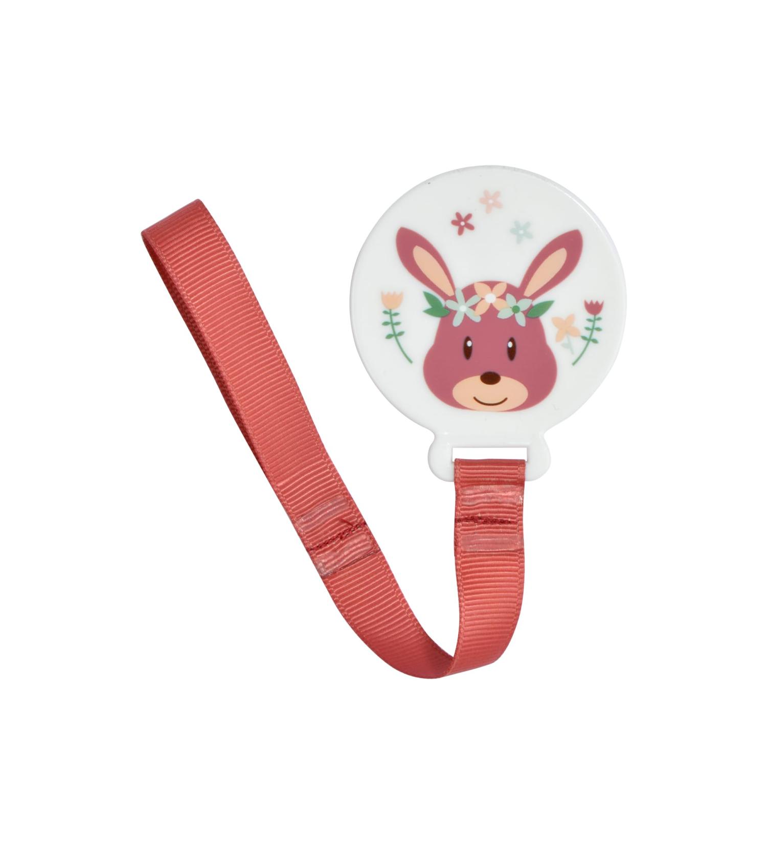 BEBE DOUCEUR pacifier chain with clip 5 cm fawn