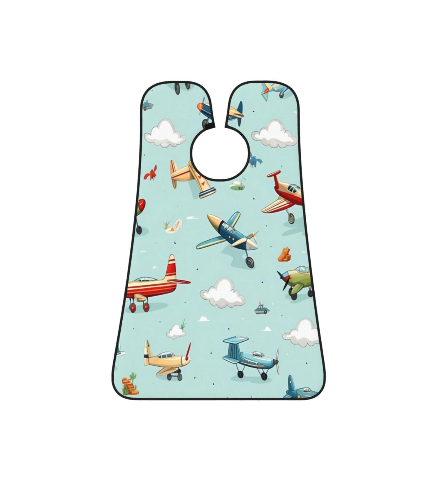 Cartoon Airplanes Beard Bib | Cute Aircraft Grooming Cloth for Shaving & Trimming | Non-Stick Beard Hair Catcher | Perfect Gifts for Men - Buy Online on GoSupps.com