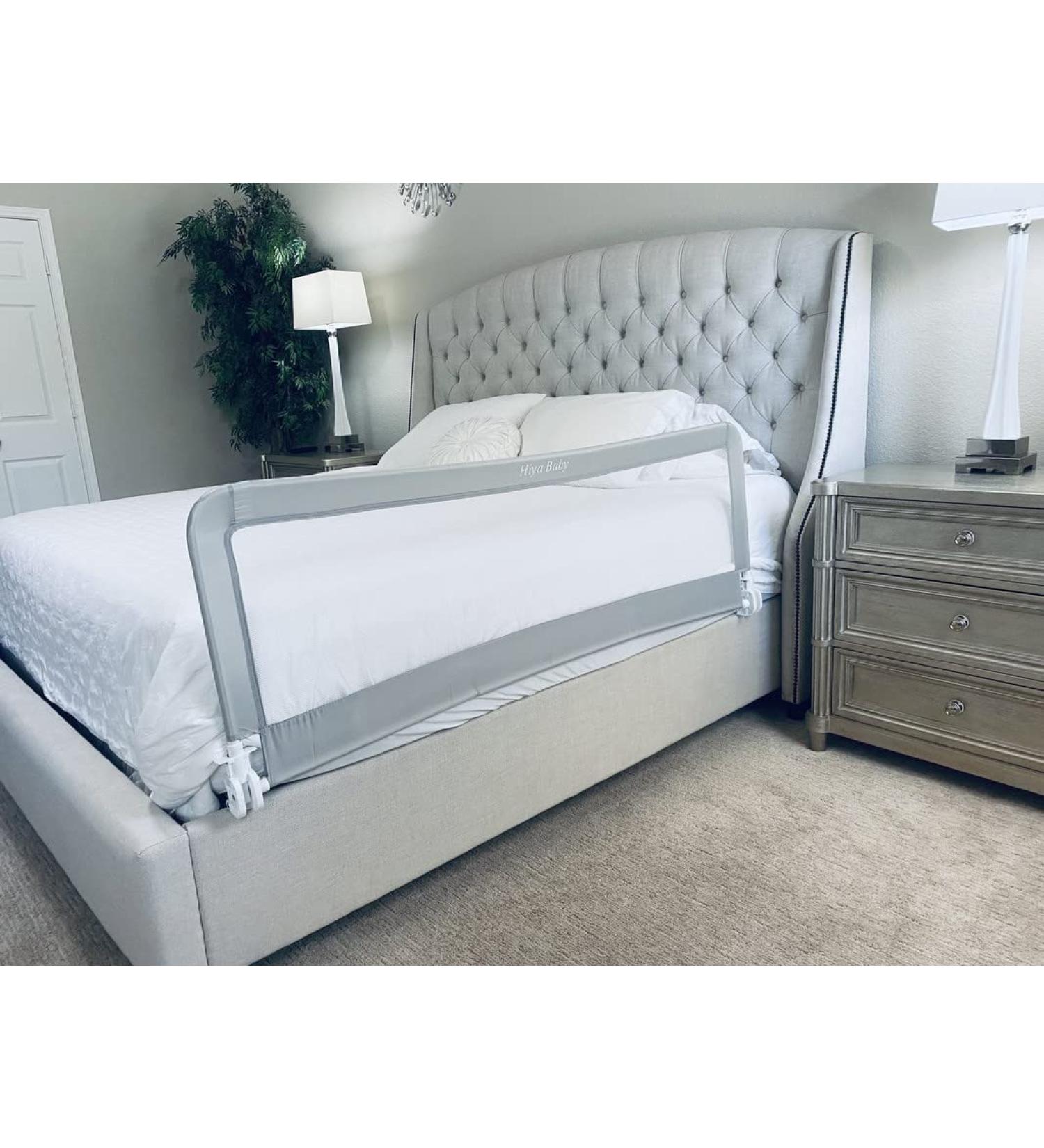 XL 60-inch Bed Rail Guard for Safety & Security - Prevents Falls for Baby, Toddler, Elderly & Special Needs - Grey - Buy Online on GoSupps.com