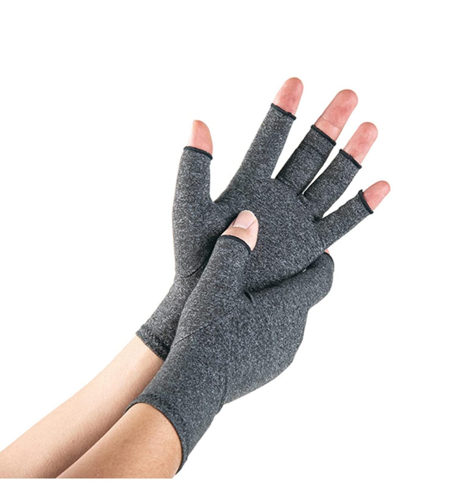 Fingerless Compression Gloves for Men & Women - Relieve Hand Pain & Swelling Small Gray - Perfect Fit for Comfort & Support - Buy Online on GoSupps.com
