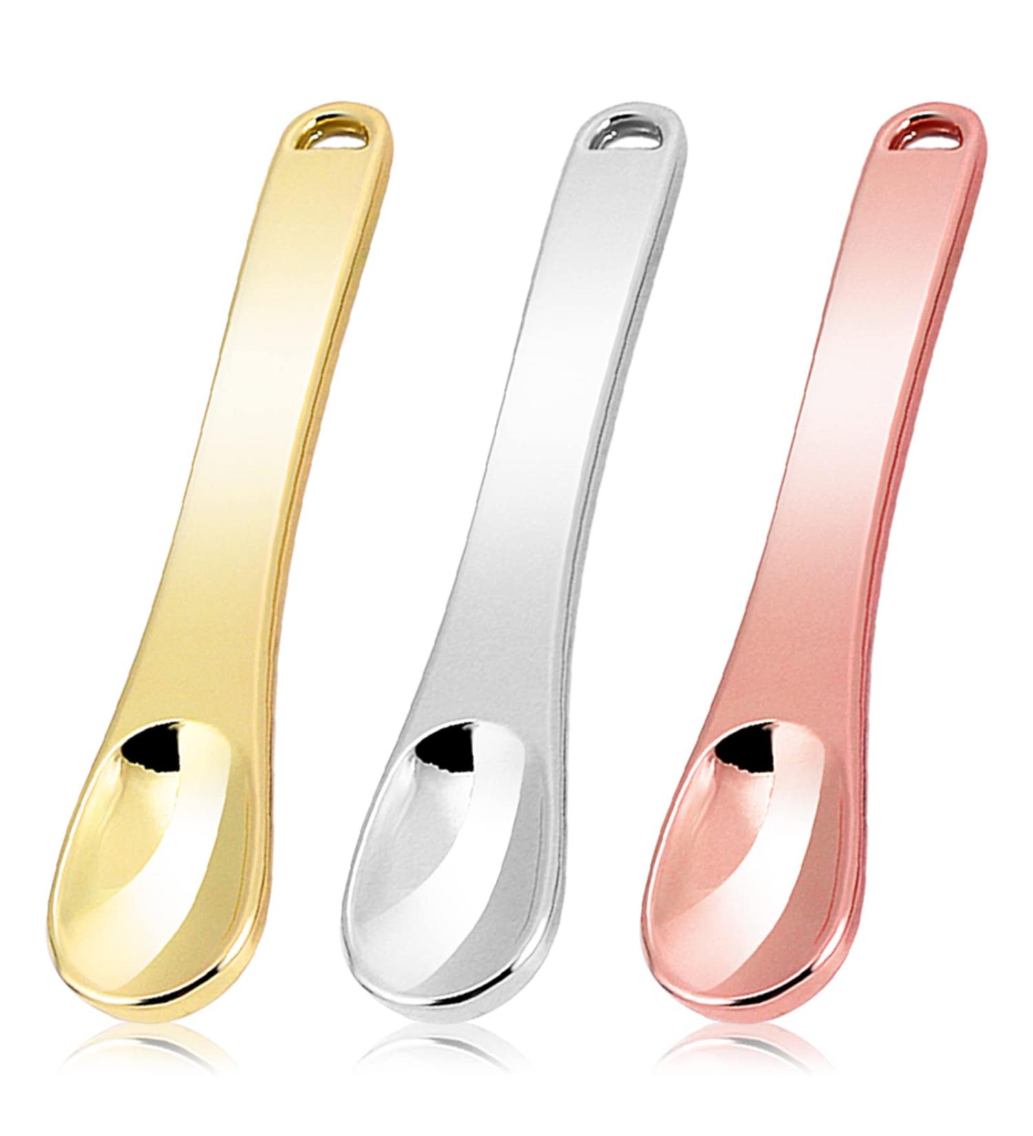 WLLHYF Mini Metal Makeup Spatula Skin Care Cosmetic Spoon Reusable Applicator Beauty Scoop for Facial Cosmetic for Face Mask Cream Lotions Moisturizers 1 Gold+1 Silver+1 Rose gold - Buy Online on GoSupps.com