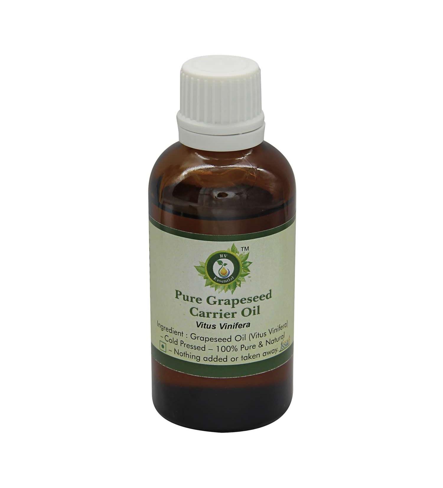 Grapeseed Oil | Vitus Vinifera | For Hair | For Face | For Skin | For Body | For Cooking | 100% Pure Natural | Cold Pressed Grapeseed Oil | Unrefined Grapeseed Oil | 30ml | 1.01oz By R V Essential 30ml (1.01 Ounce)