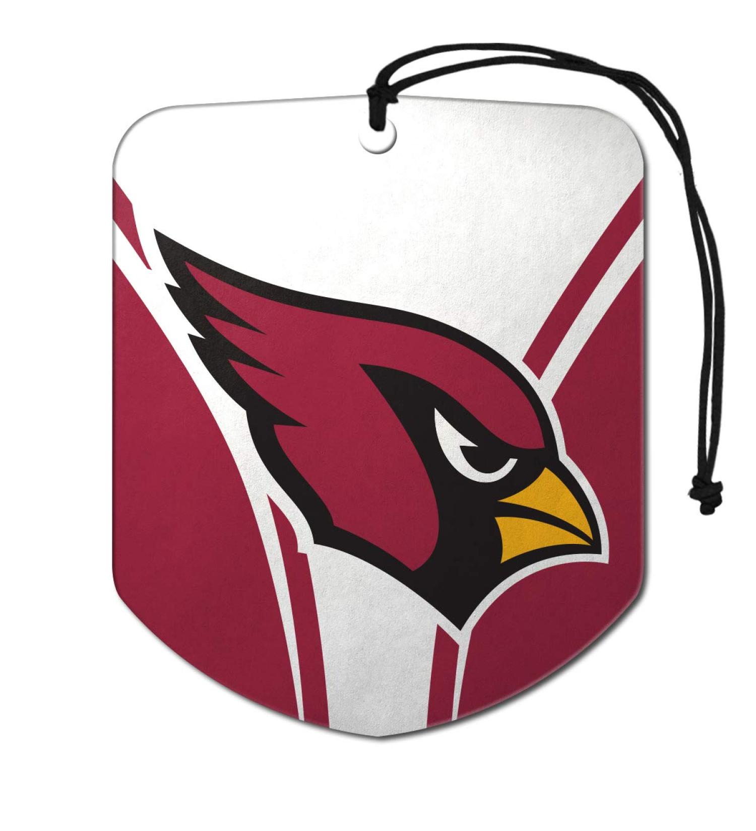 FANMATS 61560 NFL Arizona Cardinals Hanging Car Air Freshener, 2 Pack, Black Ice Scent, Odor Eliminator, Shield Design with Team Logo