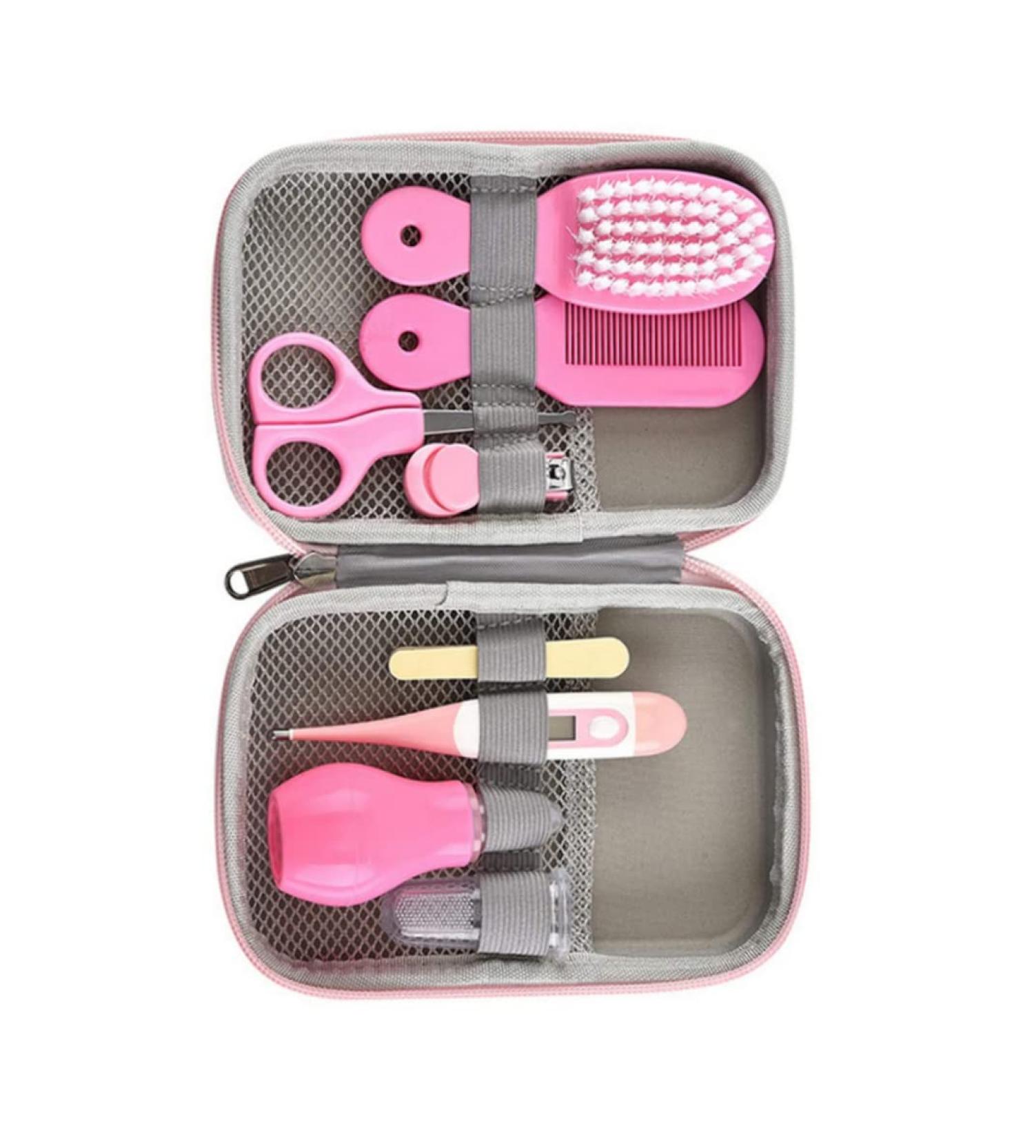Jorzer Baby Grooming Healthcare Kit - Pink 8pcs Set with Storage Case | Newborn Nursery Care Essentials - Buy Online on GoSupps.com