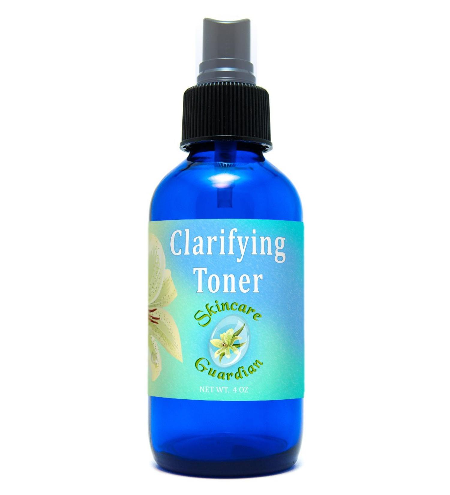 Clarifying Toner- 4 oz Cobalt Glass- Clarificar Secreto Toner de Hidrosol de guardi n de Cuidado de la Piel