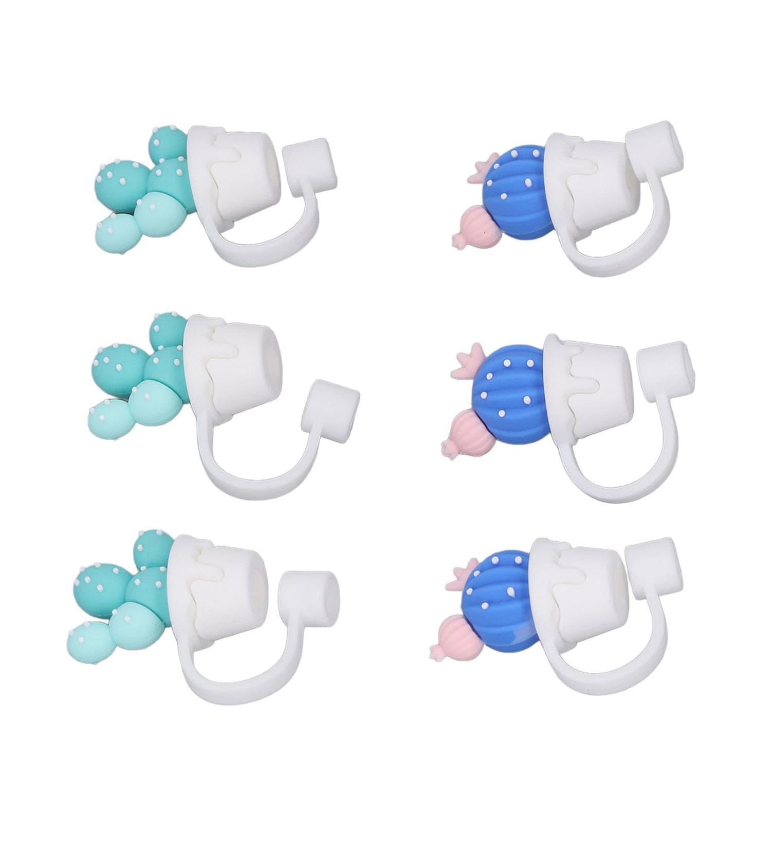 VGEBY 6pcs Silicone Straw Covers - Cartoon Reusable Dustproof Drinking Straw Tip Caps for Eco-Friendly Drinking - Buy Online on GoSupps.com