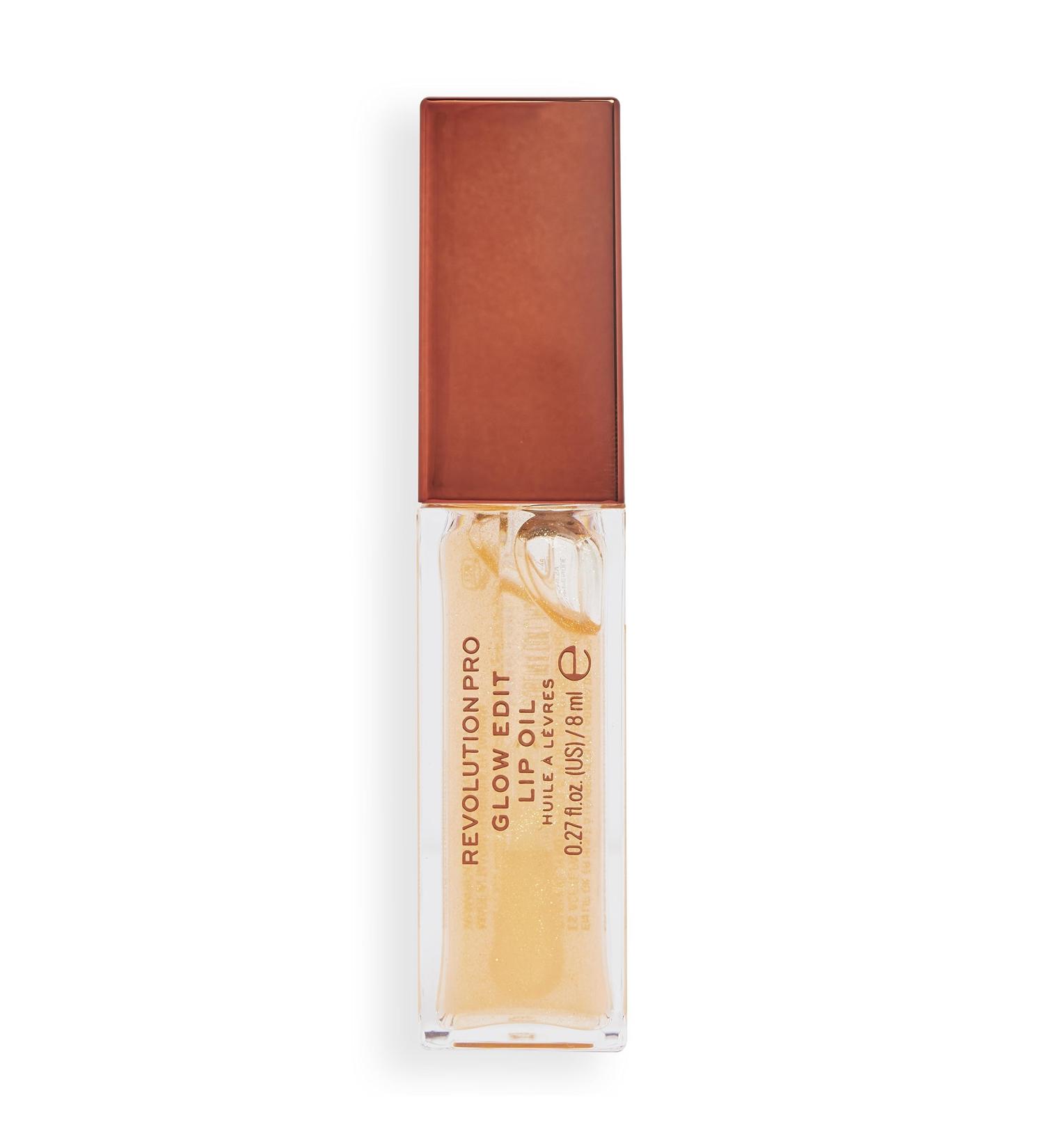 Revolution Pro Glow Edit Shimmering Lip Oil Non-Sticky & Moisturizing Formula Contains Vitamin E Glossy Finish Forever Orange 8ml - Buy Online on GoSupps.com