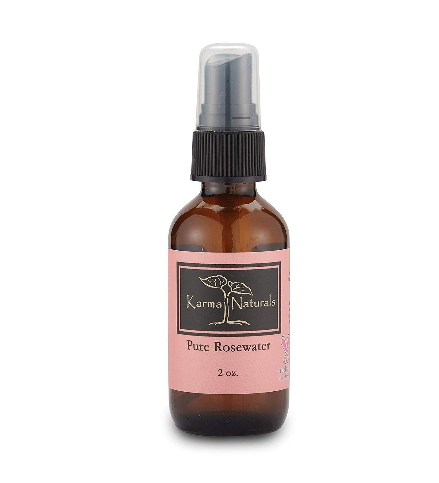 Karma Organic Pure Rose Water Spray - Natural Face Toner & Skin Fresher for All Skin Types - Anti-Toxic Formula - Buy Online on GoSupps.com