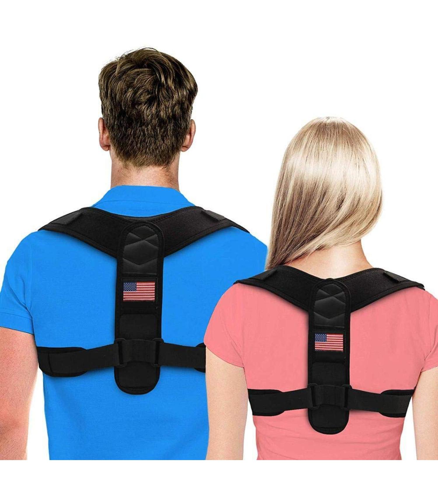 Buy Adjustable Posture Corrector for Men & Women - Breathable Back Brace for Pain Relief | Comfortable Support Band for Shoulders & Neck (28-44 in) - International Shipping Available - Buy Online on GoSupps.com