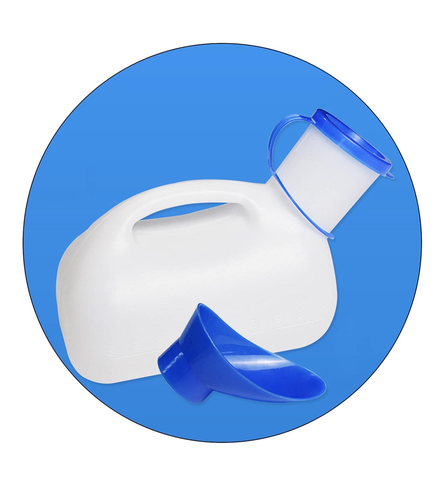 1000ml Unisex Urinal Bottle with Lid Portable Male/Female Urinal Bottle with Measuring Scale(White) Happy - Buy Online on GoSupps.com