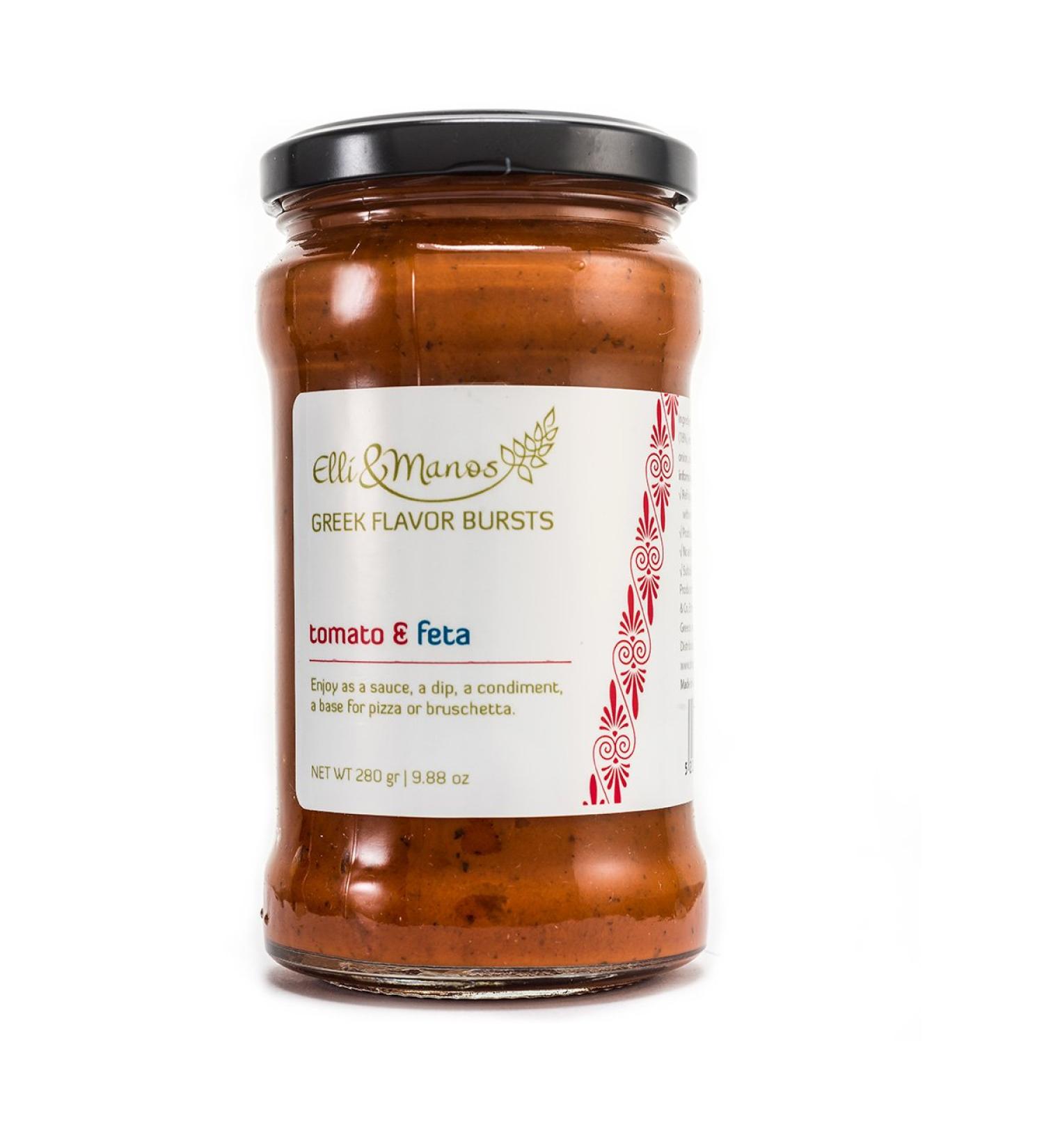 Elli & Manos Greek Flavor Bursts - Tomato & Feta Concentrated Spread - 280gr/9.88oz - Buy Online on GoSupps.com