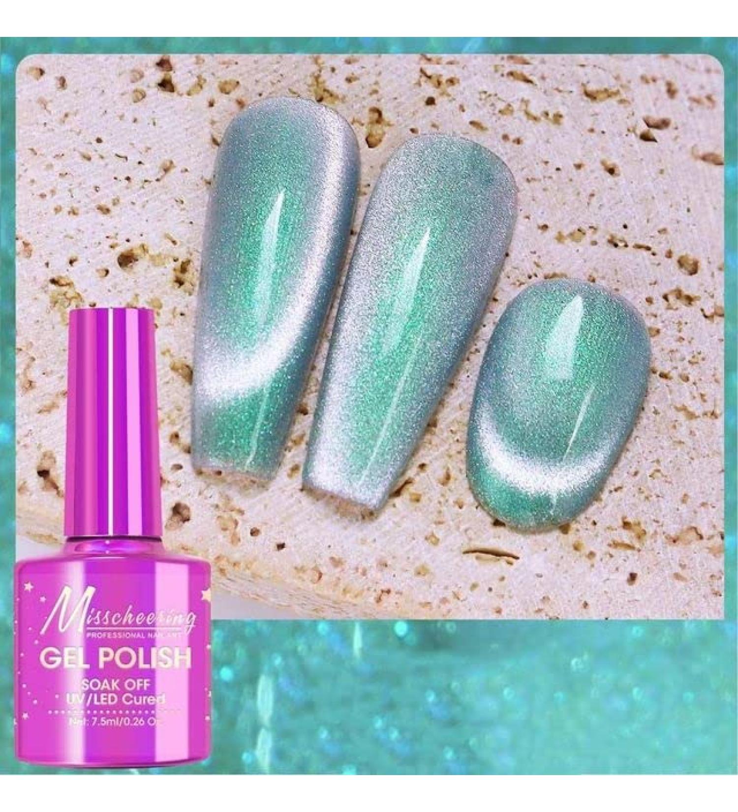 7.5ML Fantasy Gemstone Cat Eye Nail Gel Polish Holographic Semi Permanent Soak Off Sparkling Nail Varnish Aurora UV Gel - (Color: A003) - Buy Online on GoSupps.com