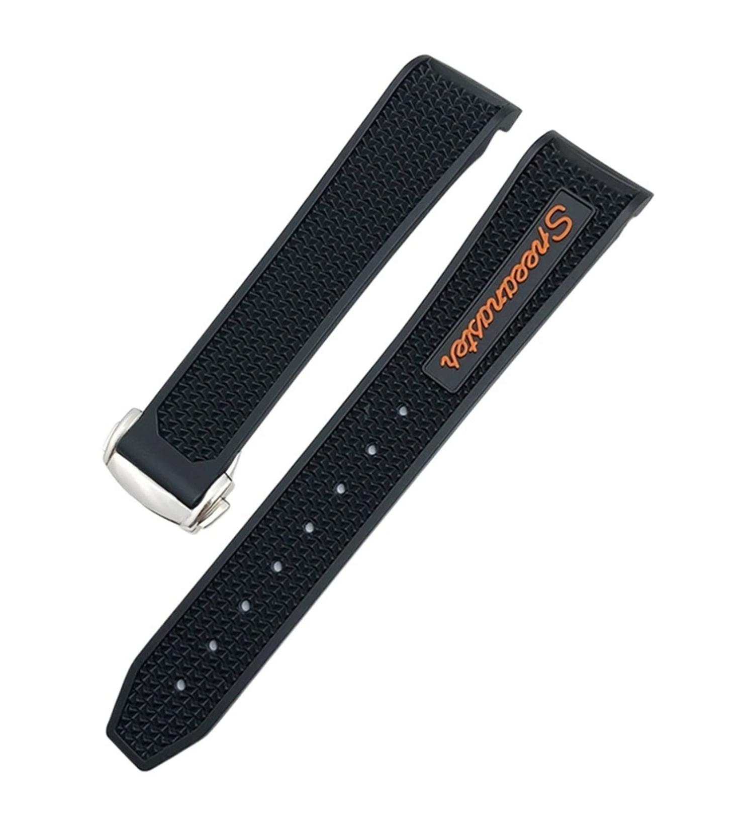 Buy HAMONEE Silicone Watch Bracelet - 18mm 19mm 21mm 22mm for Omega Moonwatch Speedmaster Seamaster 300 & Planet Ocean - Soft & Stylish Black Orange Accessory - Buy Online on GoSupps.com