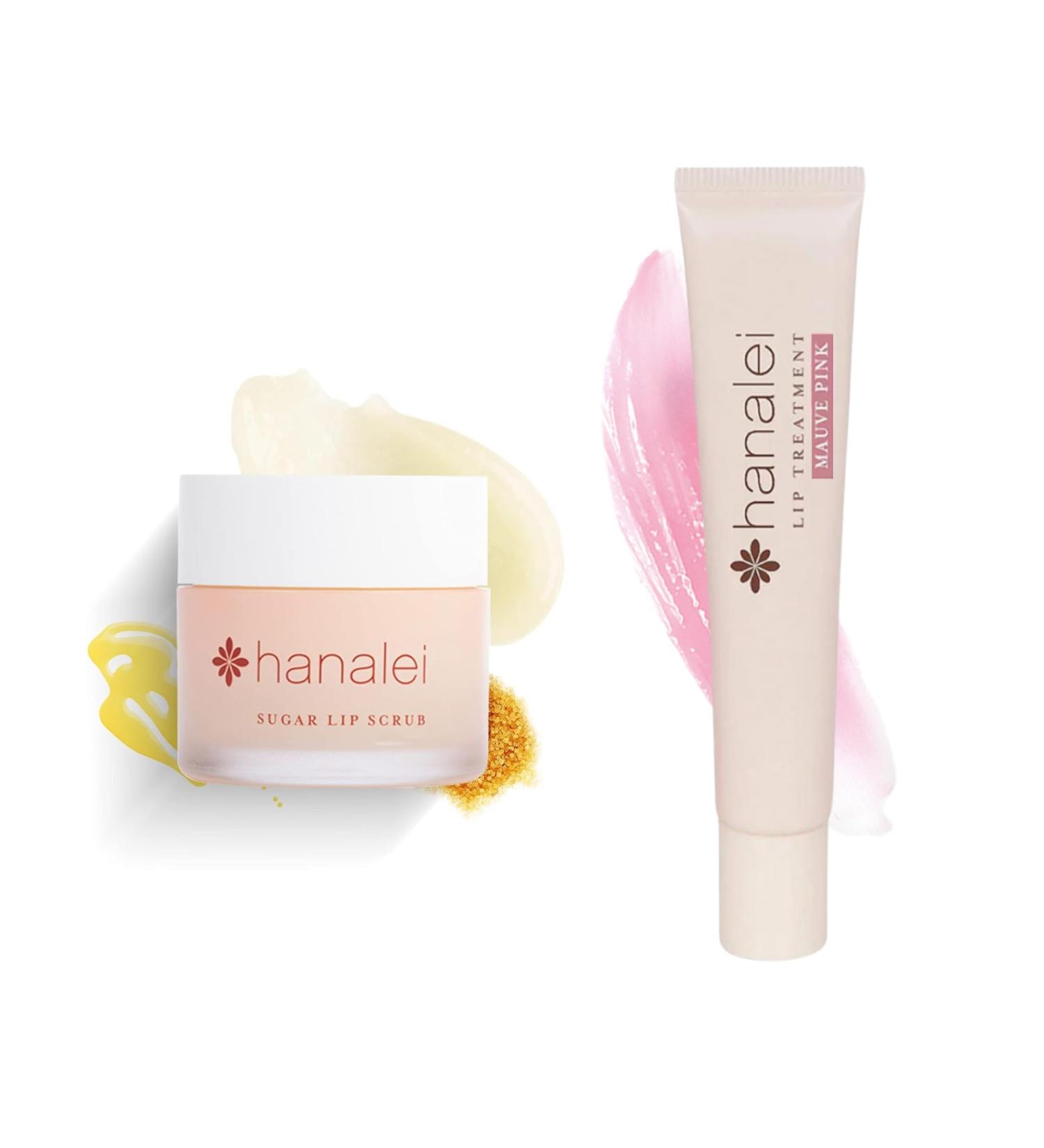Hanalei Sugar Lip Scrub and Lip Treatment (Mauve Pink) Bundle Made with Raw Cane Sugar and Real Hawaiian Kukui Nut Oil (Cruelty free Paraben free) - Buy Online on GoSupps.com