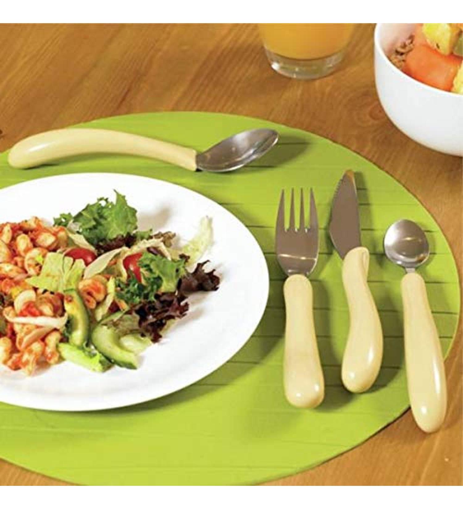 Homecraft Caring Cutlery Ivory Handle Spoon (Eligible for VAT Relief in the UK) Stainless Steel Eating Utensil Silverware for Weak Grip Restricted Movement Elderly Disabled Handicapped Ivory Handle Spoon (Eligible for VAT Relief in the UK) Stainless Steel