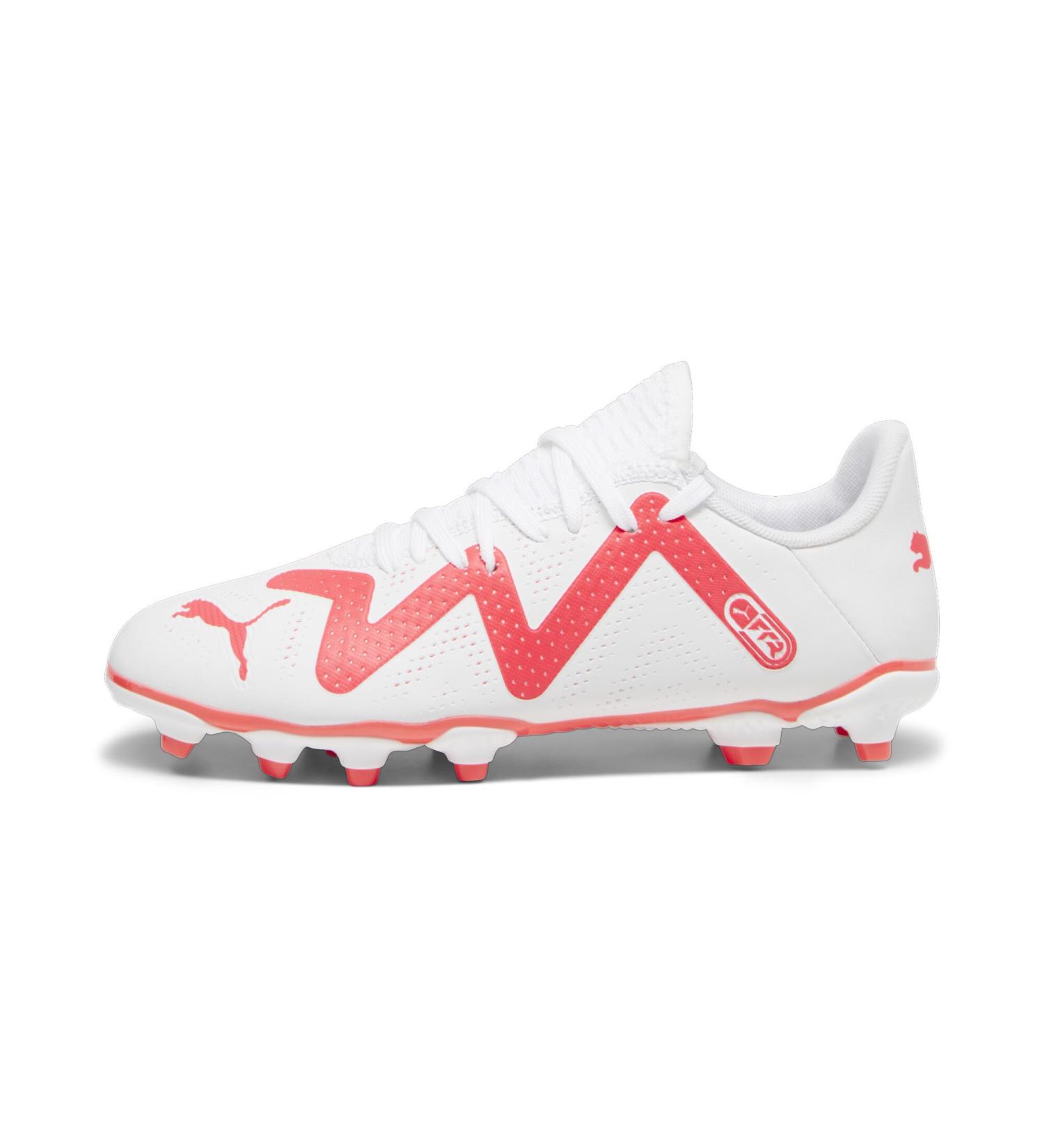PUMA Unisex Future Play FG/AG Jr Football Shoe - 33 EU - Puma White Fire Orchid | International Shipping Available - Buy Online on GoSupps.com