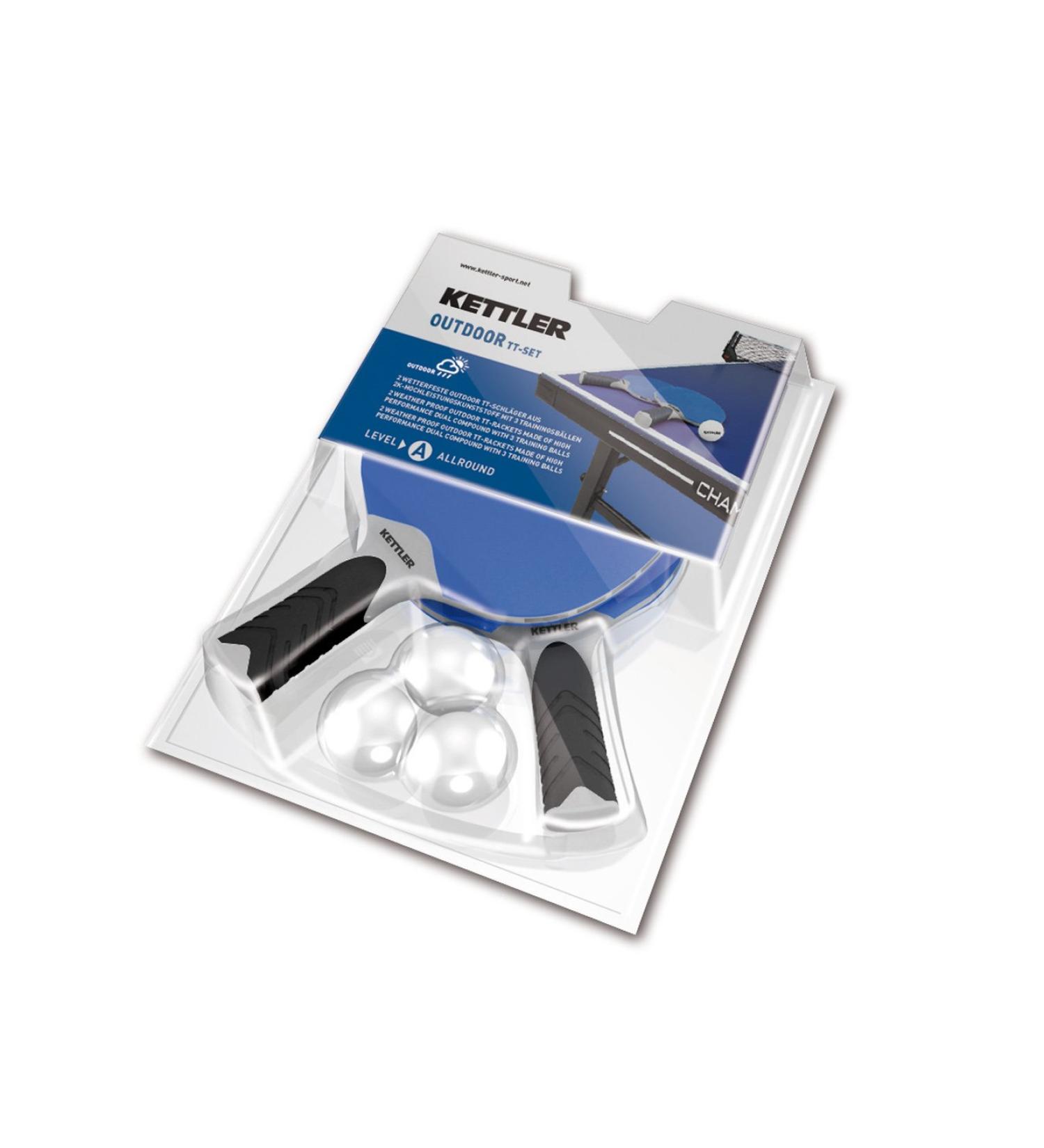 Kettler HALO 5.0 Indoor/Outdoor Table Tennis Bundle: 2 Player Set (2 Rackets/Paddles and 3 Balls) Contemporary - Buy Online on GoSupps.com