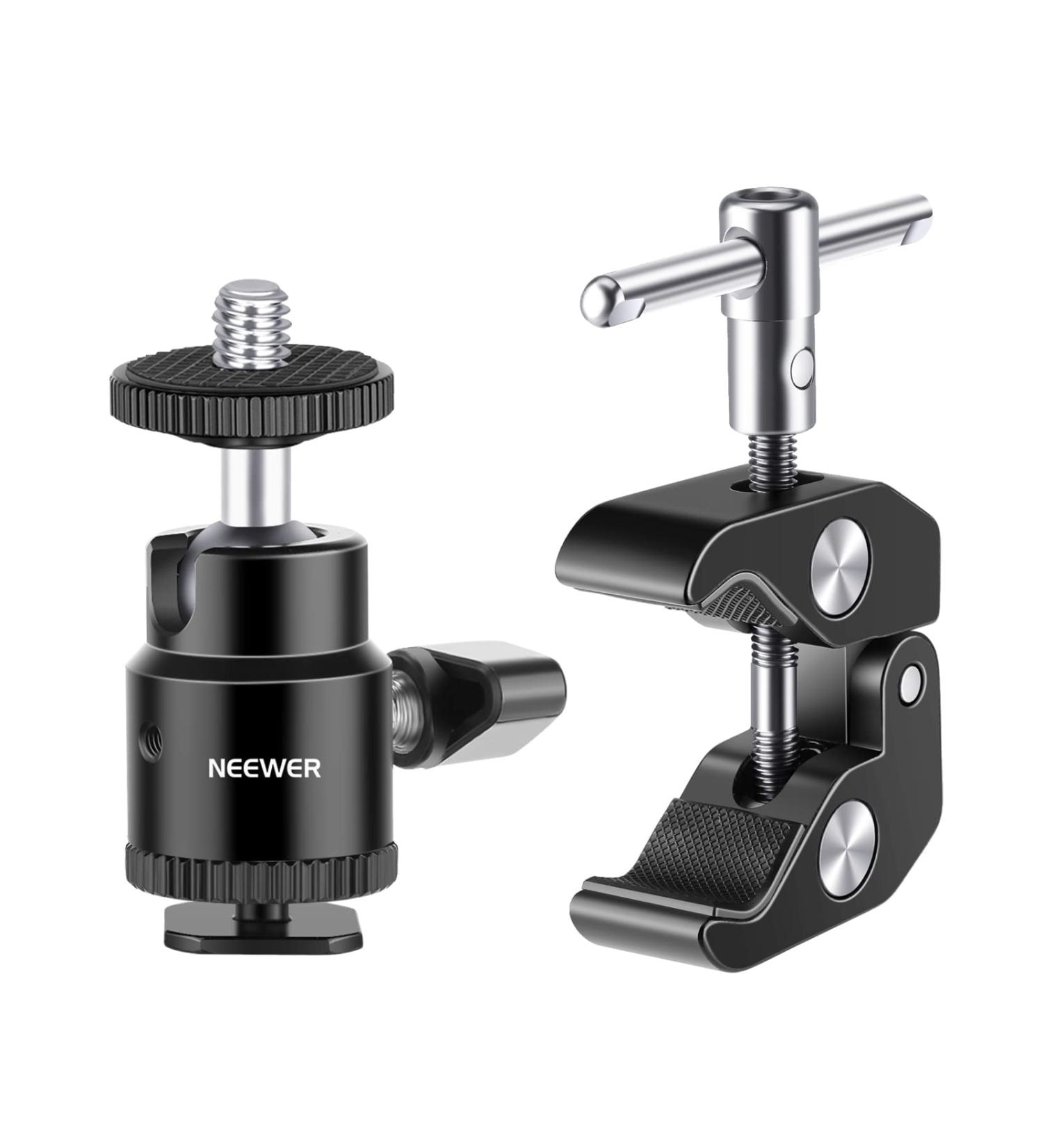 Neewer Upgraded Super Clamp with Mini Ball Head Mount | 1/4 Screw, Cold Shoe Adapter | for LCD Field Monitor, Flash, Microphone, LED Light, Light Stand | 3.3lb Load Capacity | ST11 - Buy Online on GoSupps.com