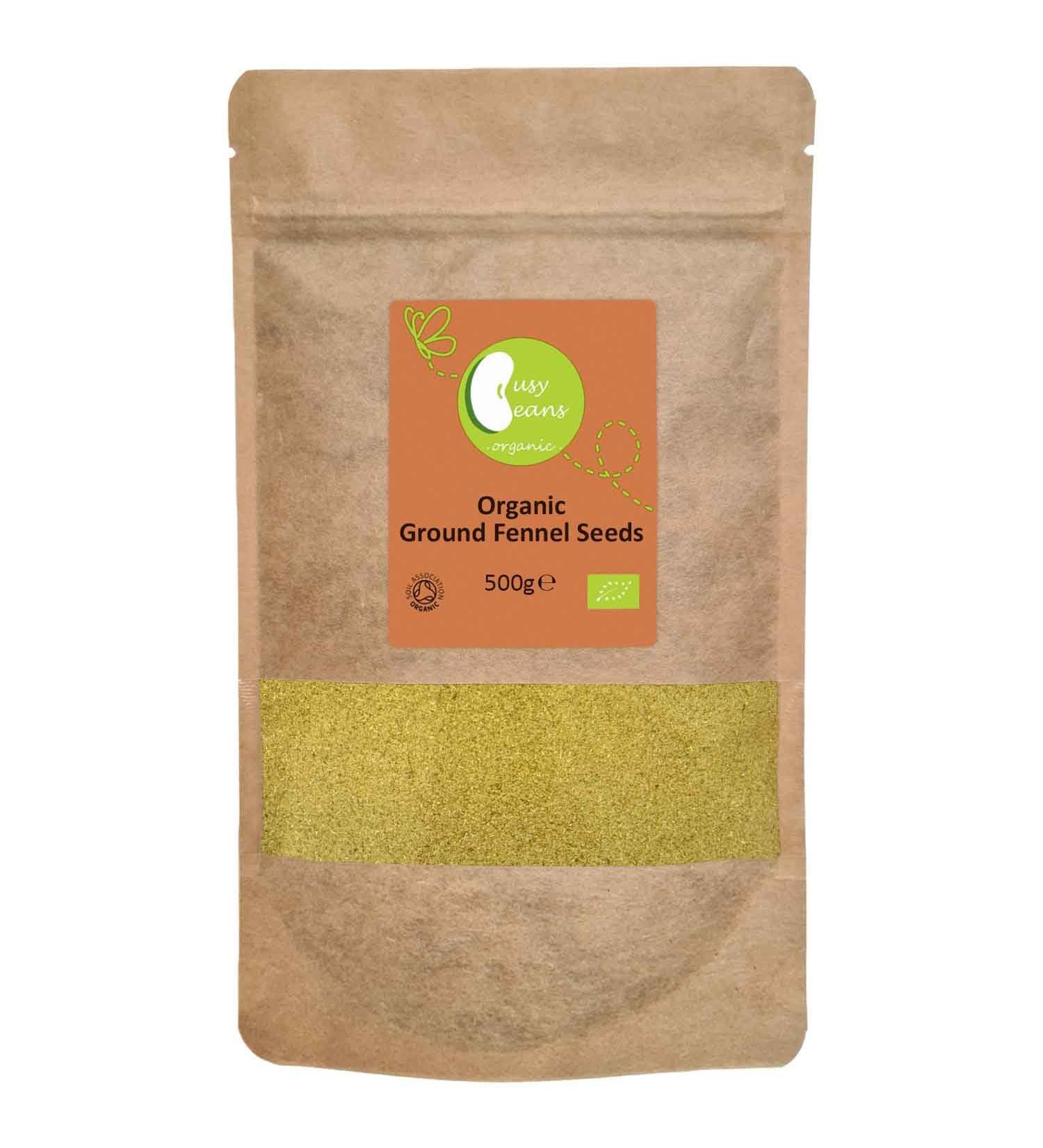 Organic Ground Fennel Seeds - Certified Organic - by Busy Beans Organic (500g) - Buy Online on GoSupps.com