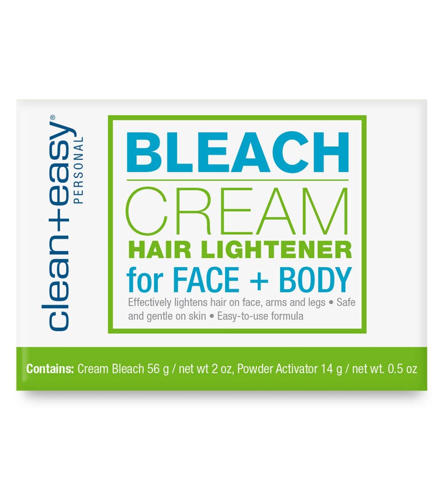 Clean + Easy Bleach Cream Hair Lightener - 2 oz | Gentle Skin-Safe Formula for Facial and Body Hair - Buy Online on GoSupps.com