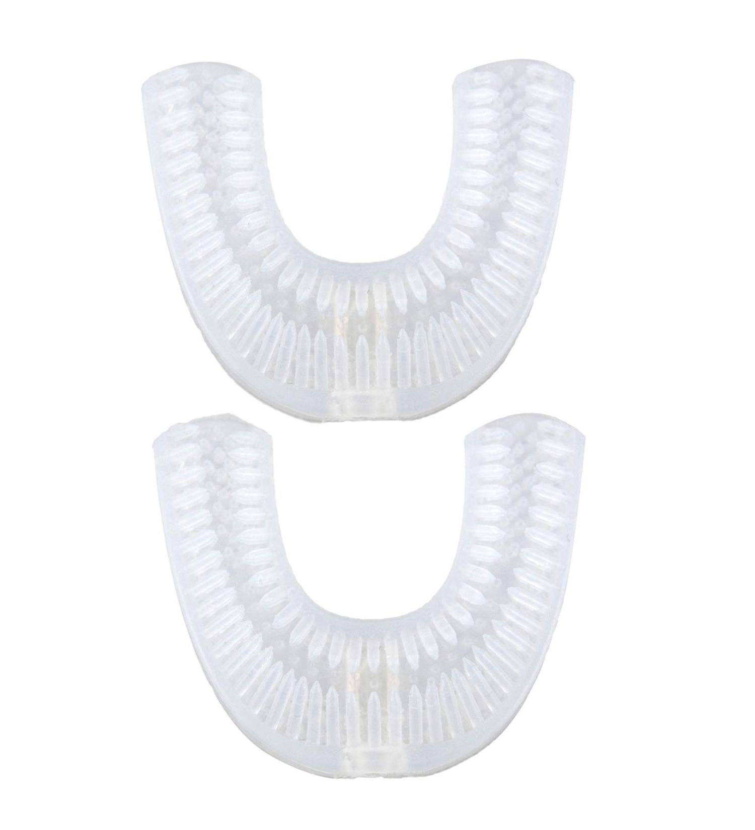 2PC U-Shaped Kids Electric Toothbrush Replacement Heads | Food Grade Silicone | Compatible with U-Type Electric Toothbrush | Ages 7-12 - Buy Online on GoSupps.com