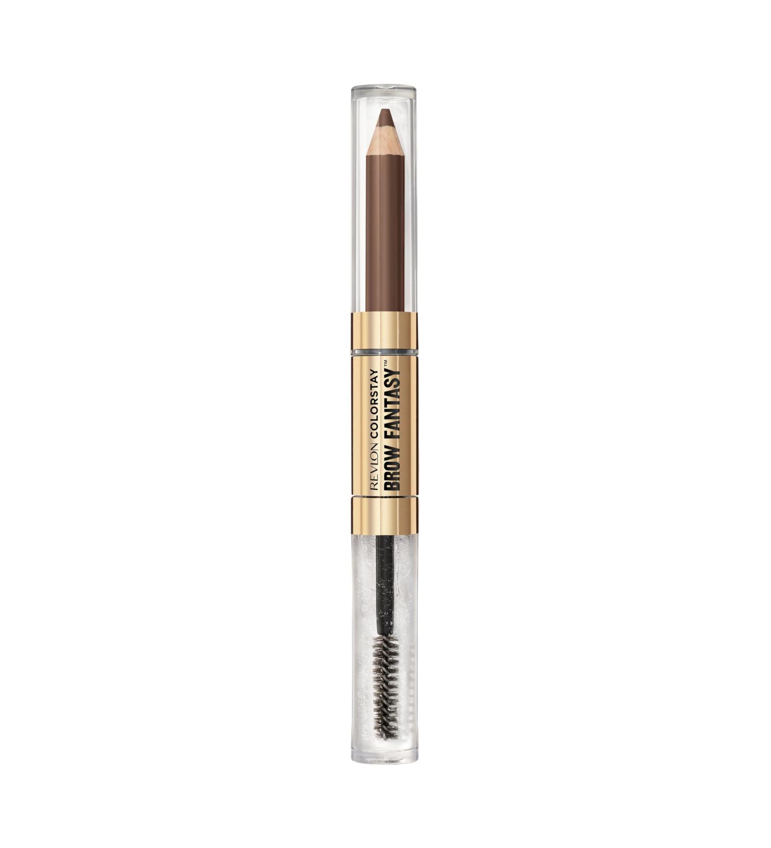 Revlon ColorStay Brow Fantasy 2in1 eyebrow product powder finish pencil and clear fixing gel infused with provitamin B5 lasts up to 16 hours 002 soft brown