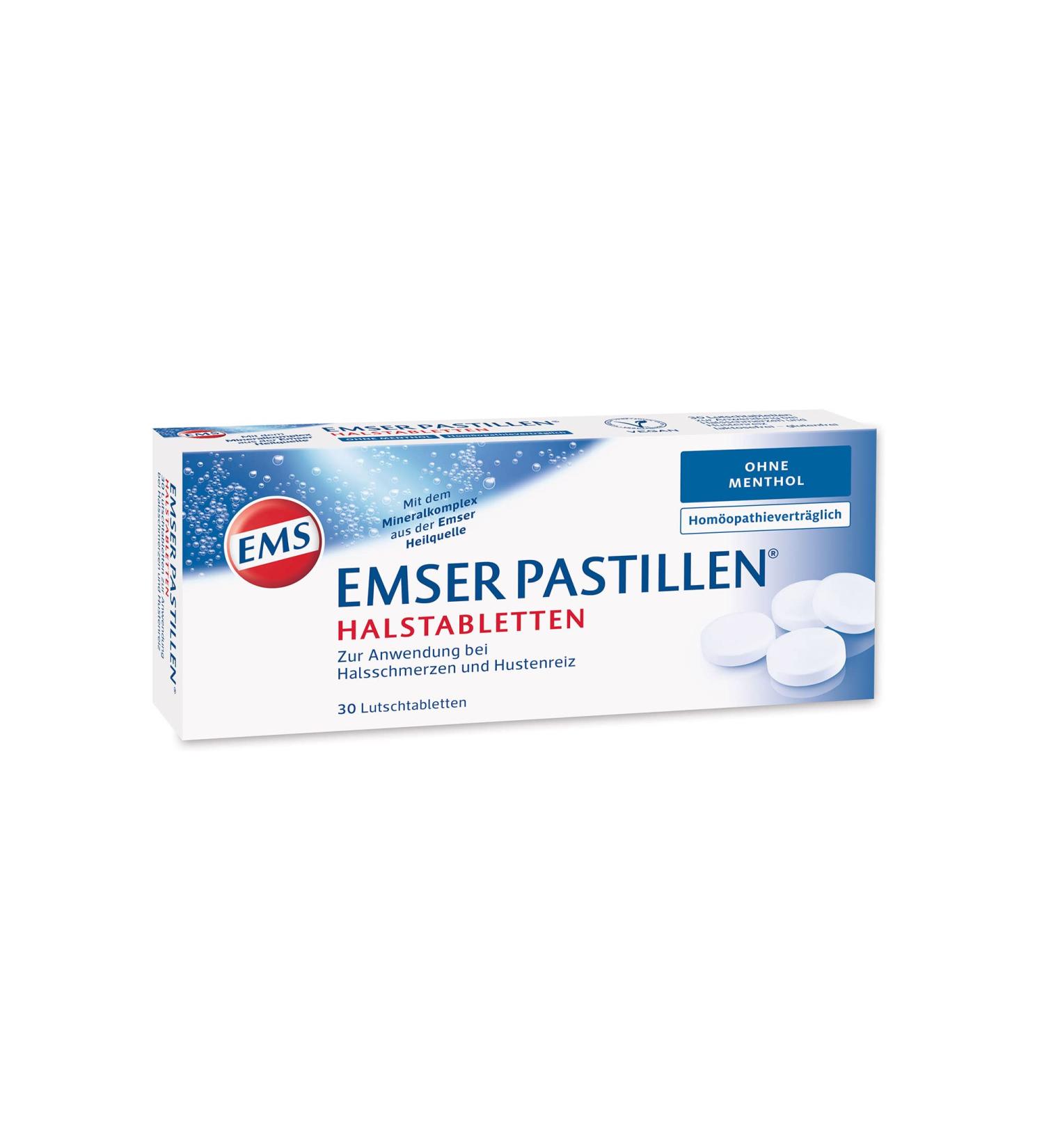 Emser Pastilles Throat Lozenges - Sore Throat Relief Cough Suppressant & Vocal Strain - 30 Pieces (No Menthol) - Buy Online on GoSupps.com