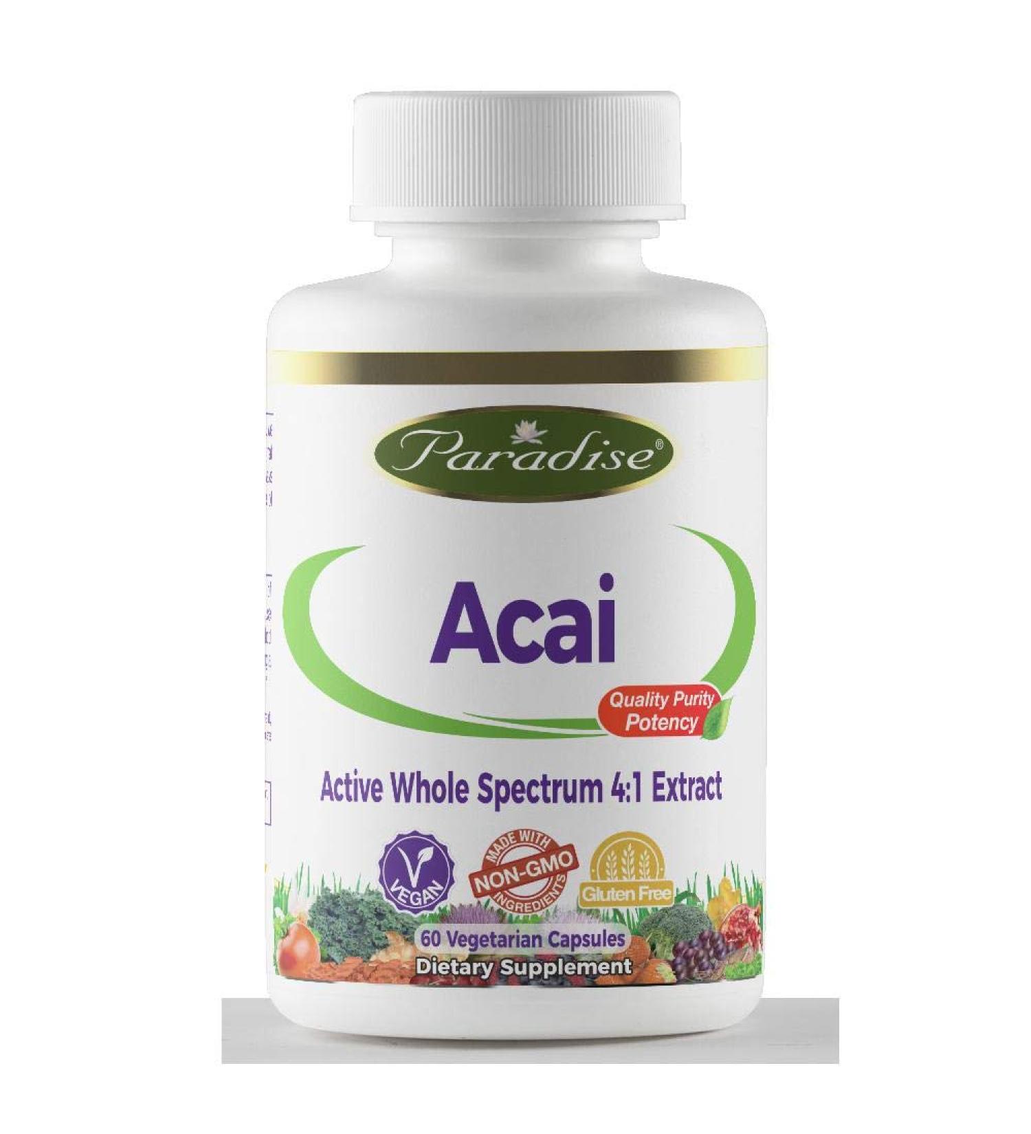 Paradise Herbs Acai 60 Vegetarian Capsules