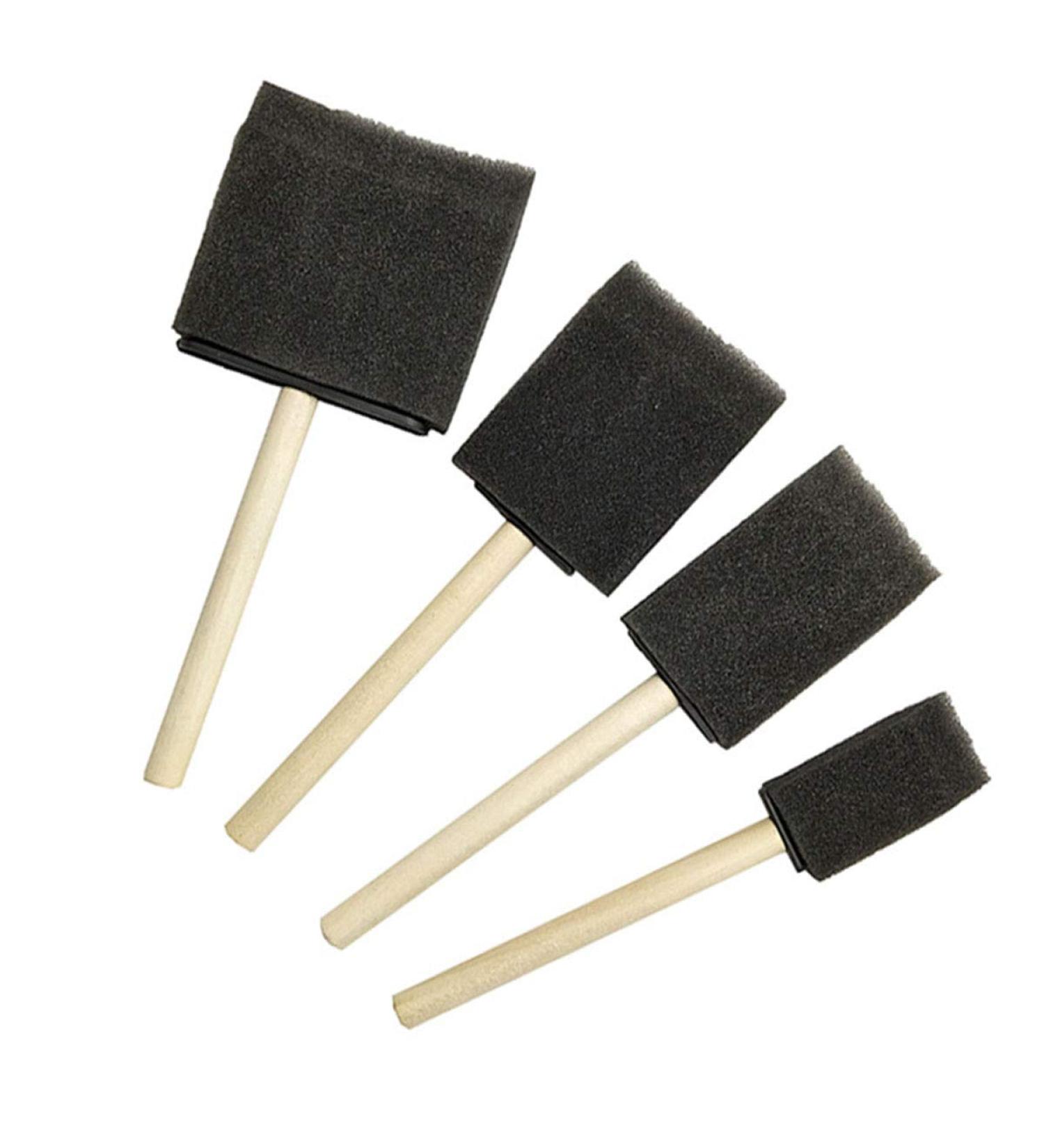 RLECS Foam Sponge Paint Brushes Set for Acrylics, Stains, Varnishes, Crafts - 4pcs Assorted Sizes - Buy Online on GoSupps.com