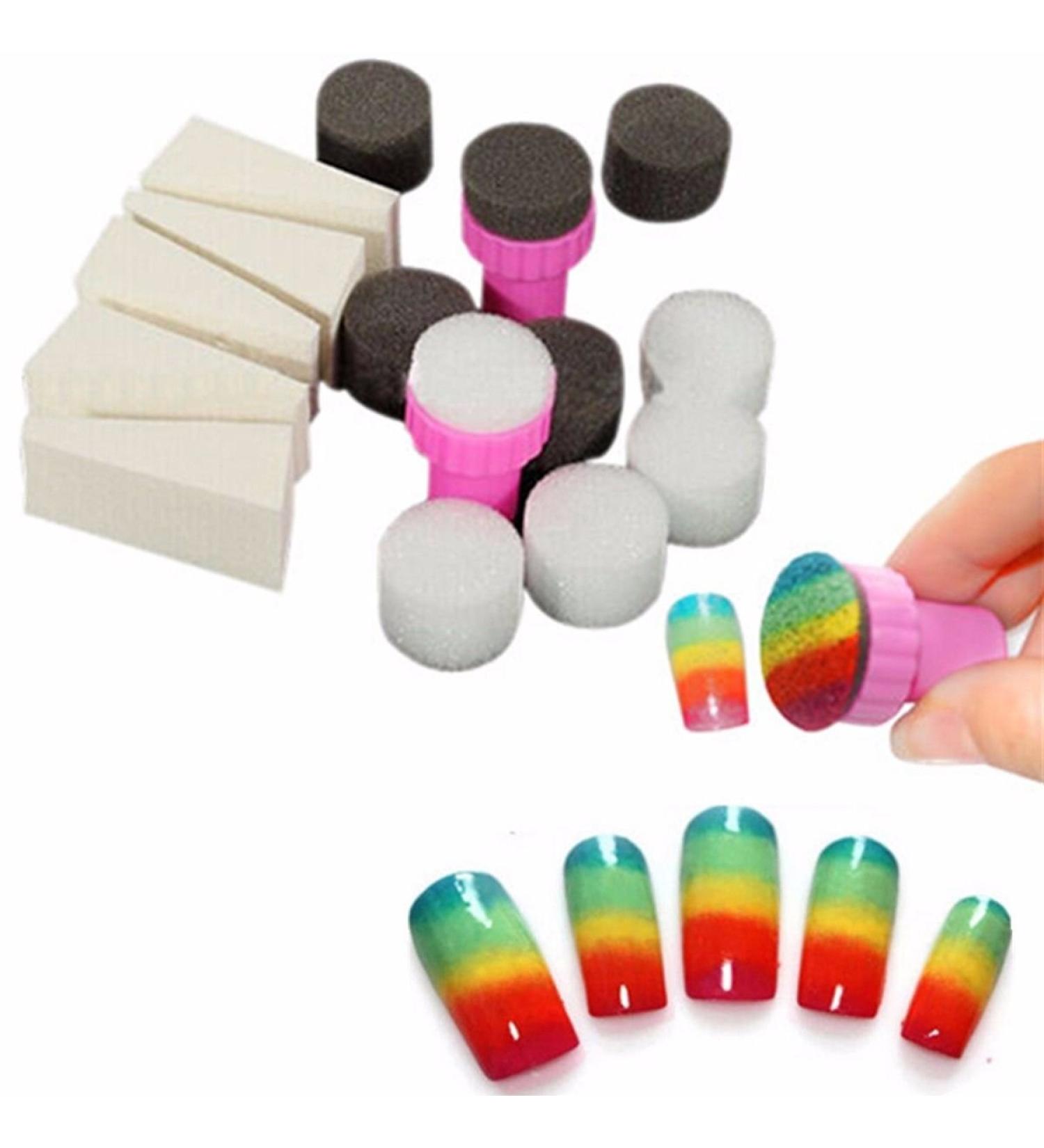 Buy Gemini Mall Nail Art Sponge Stamp Set - Manicure Tools for Perfect Shadow Transfer | International Shipping Available - Buy Online on GoSupps.com