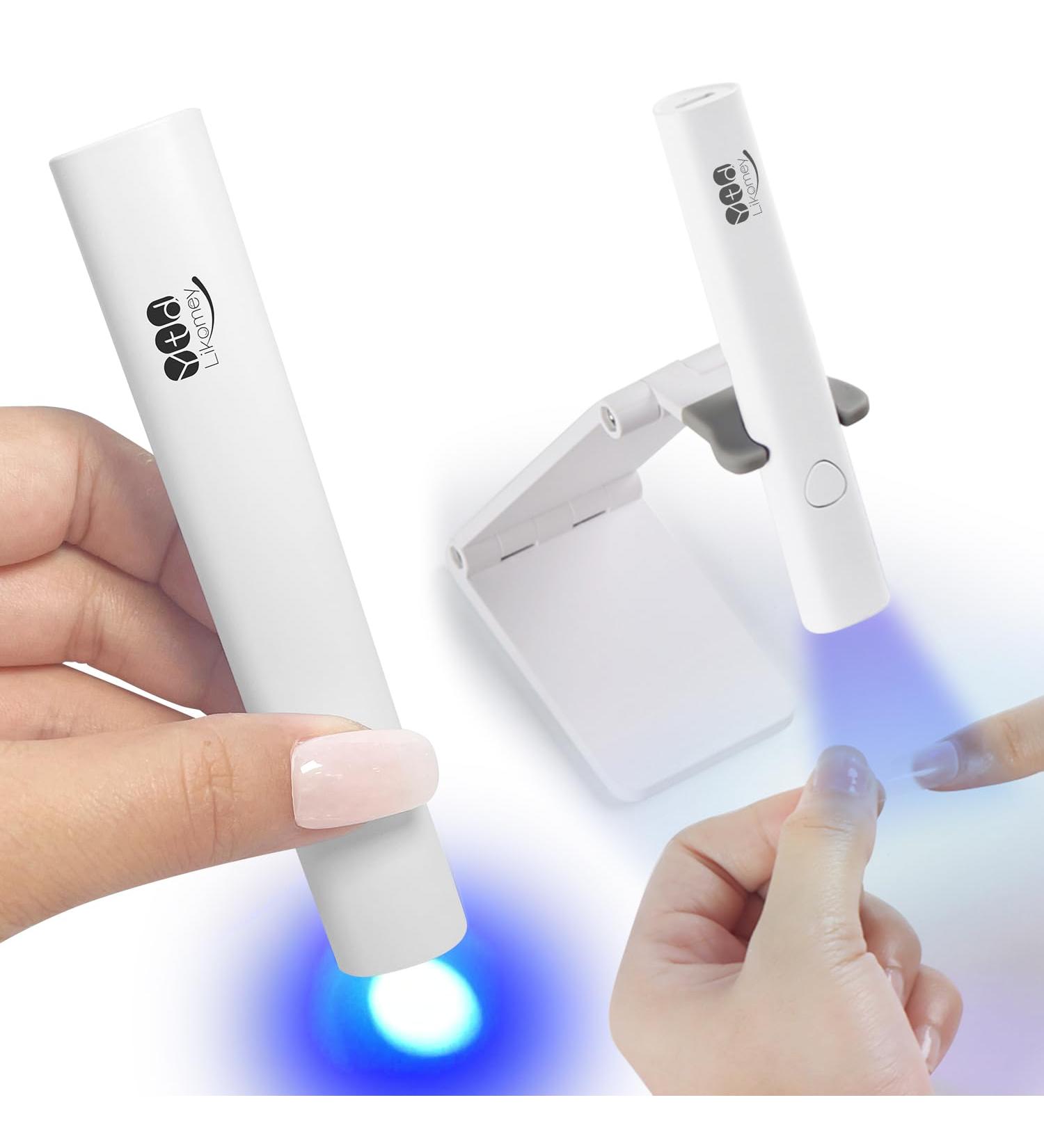 YTD Likomey Handheld UV LED Nail Lamp - Quick Dry Mini Portable Light for Gel Polish Rechargeable & Foldable Stand - Buy Online on GoSupps.com
