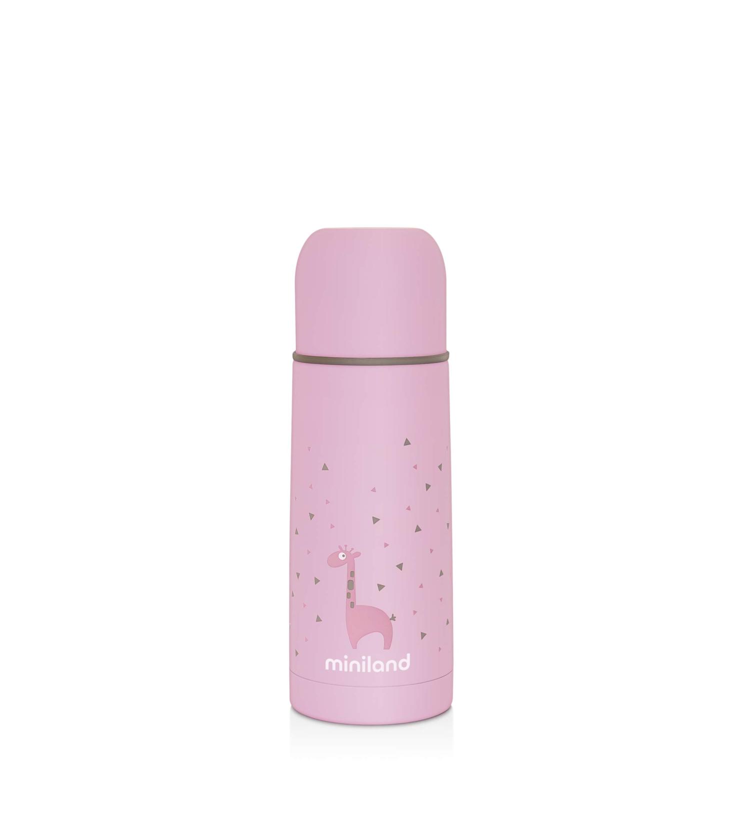 Miniland 89217 350ml Liquid Thermos with Rubber Exterior - Rose | Durable Single Thermos - Buy Online on GoSupps.com